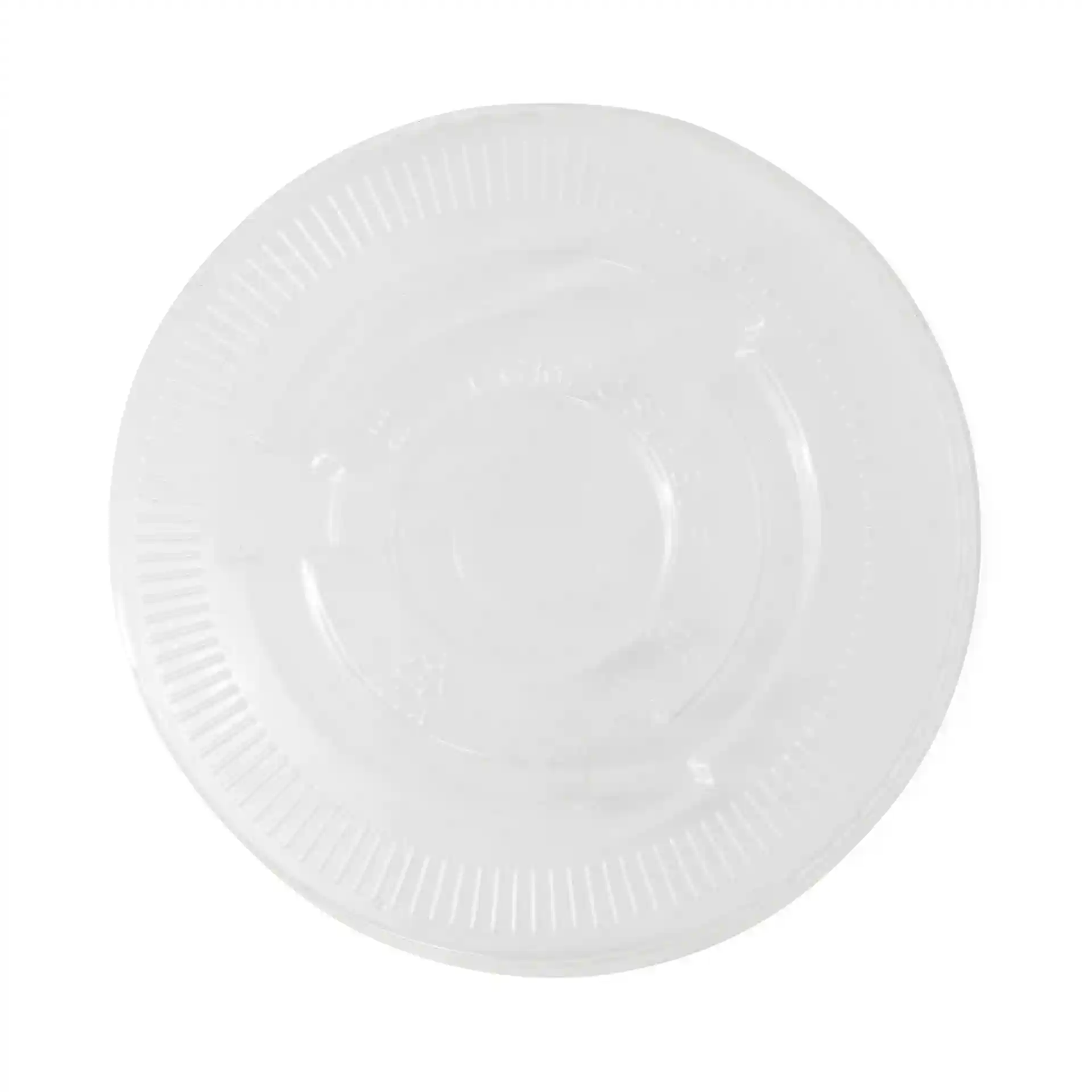 Couvercle plat transparent d'un diamètre de 95 mm avec une fente pour paille croisée.