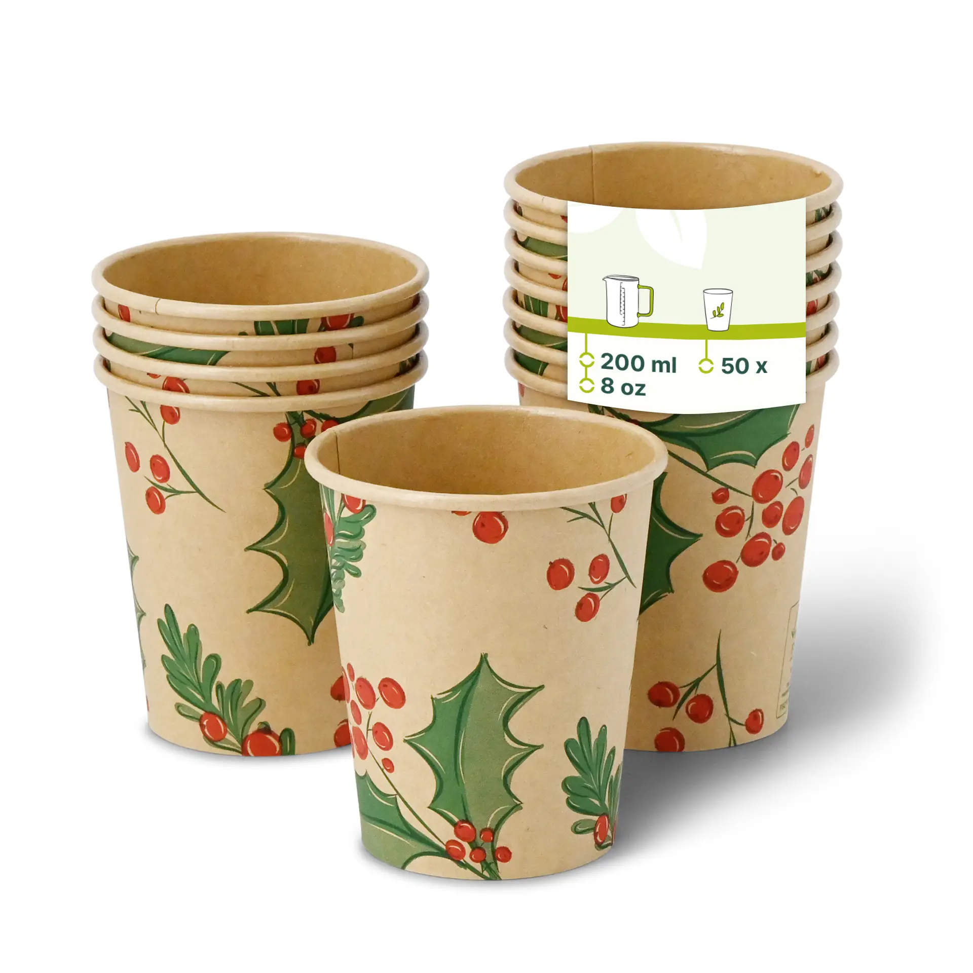 Gobelet en carton hiver non blanchi "Branches" 200 ml / 8 oz, Ø 80 mm Gobelet en carton hiver non blanchi "Branches" 200 ml / 8 oz, Ø 80 mm