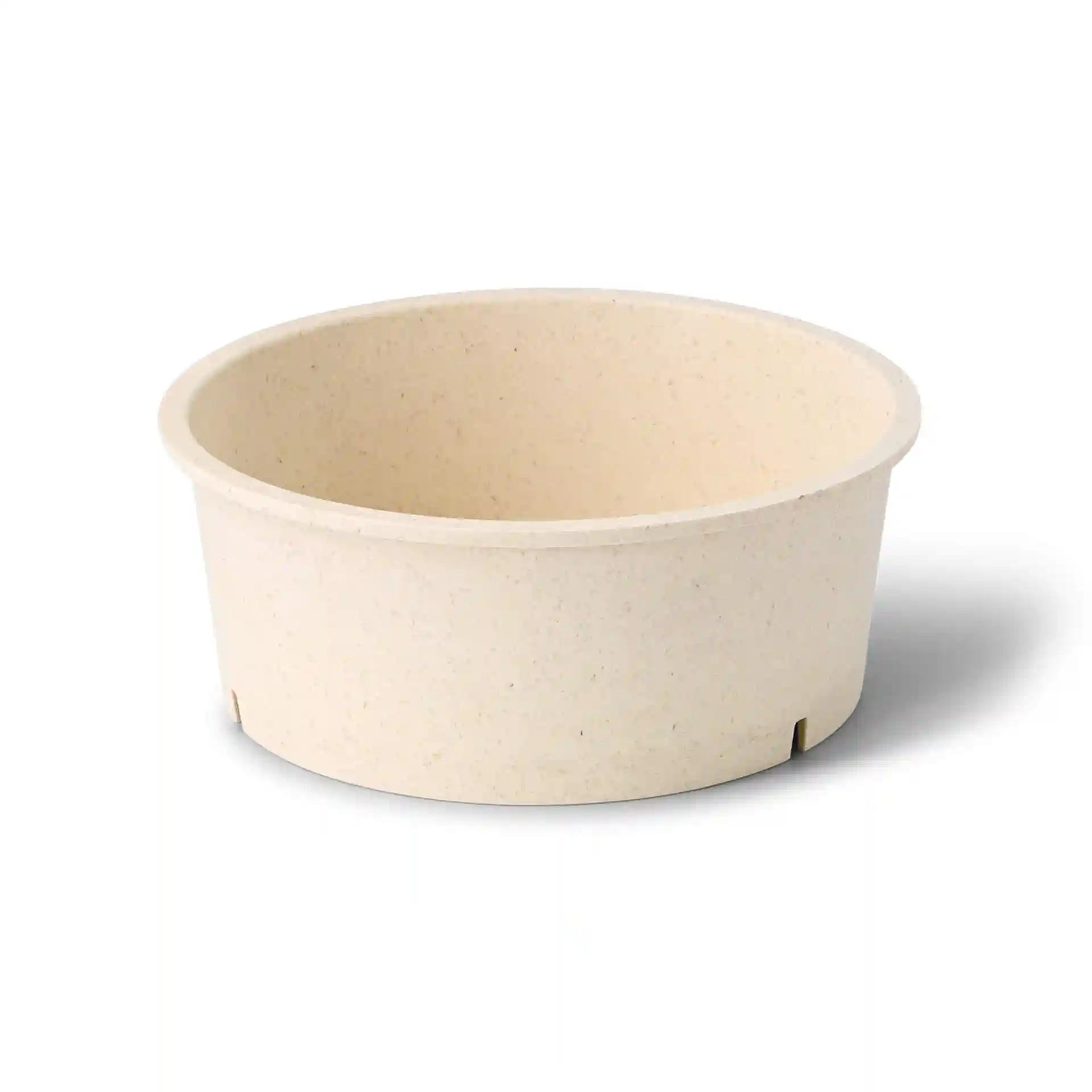 Bol rond réutilisable en blanc crème, 150 mm de diamètre, en composé bio, avec une hauteur de 60 mm.