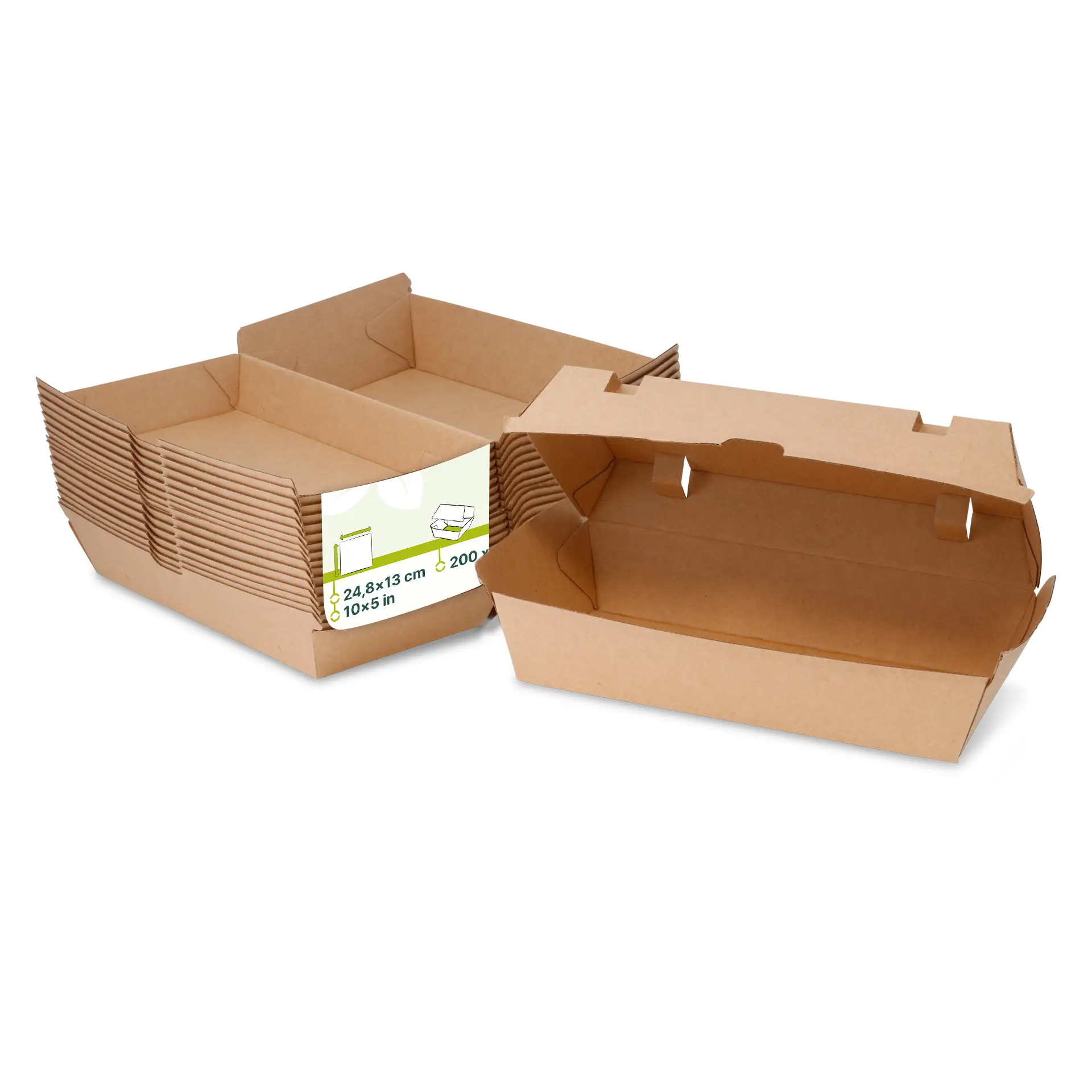Boite à sandwich en carton kraft brun, 24,8 x 13 x 7,5 cm Boite à sandwich en carton kraft brun, 24,8 x 13 x 7,5 cm