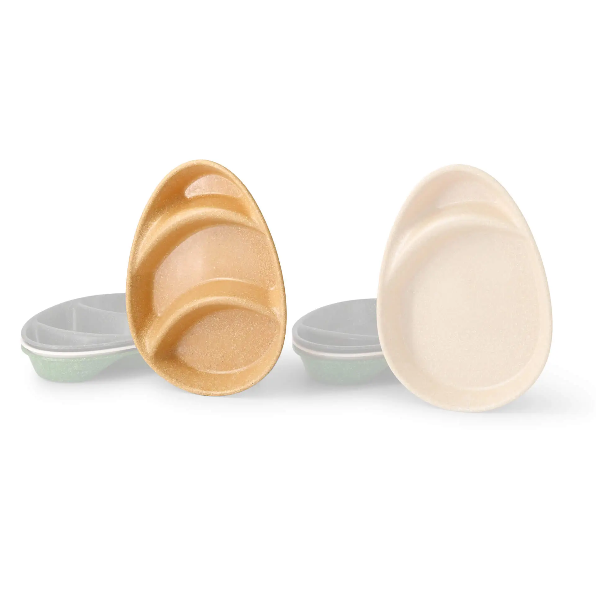 | 2 POUR 1 | Assiette ovale réutilisable "merways Plate" 27,5 x 20 x 3,5 cm, 3 compartiments, caramel / brun dfc00835-2-fuer-1-mehrweg-menue-teller-merways-plate-275-x-20-x-35-cm-3-kammern-tropfenfoermig-karamell-braun-9