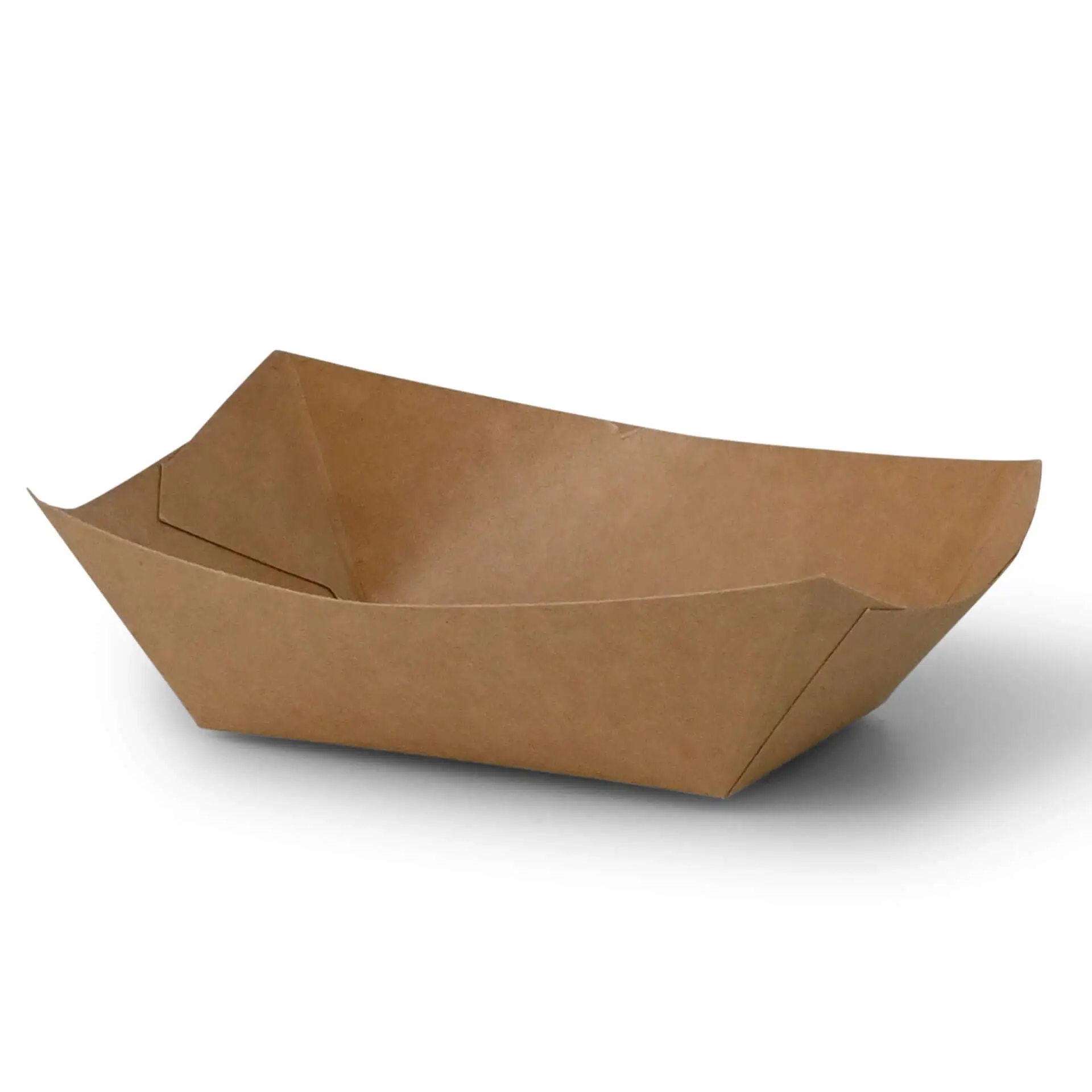 Bateau en carton pour amuses bouche, 200 ml, 13 x 10 x 3 cm dca06120-snackschalen-aus-karton-200-ml-13-x-10-x-3-cm-braun-1