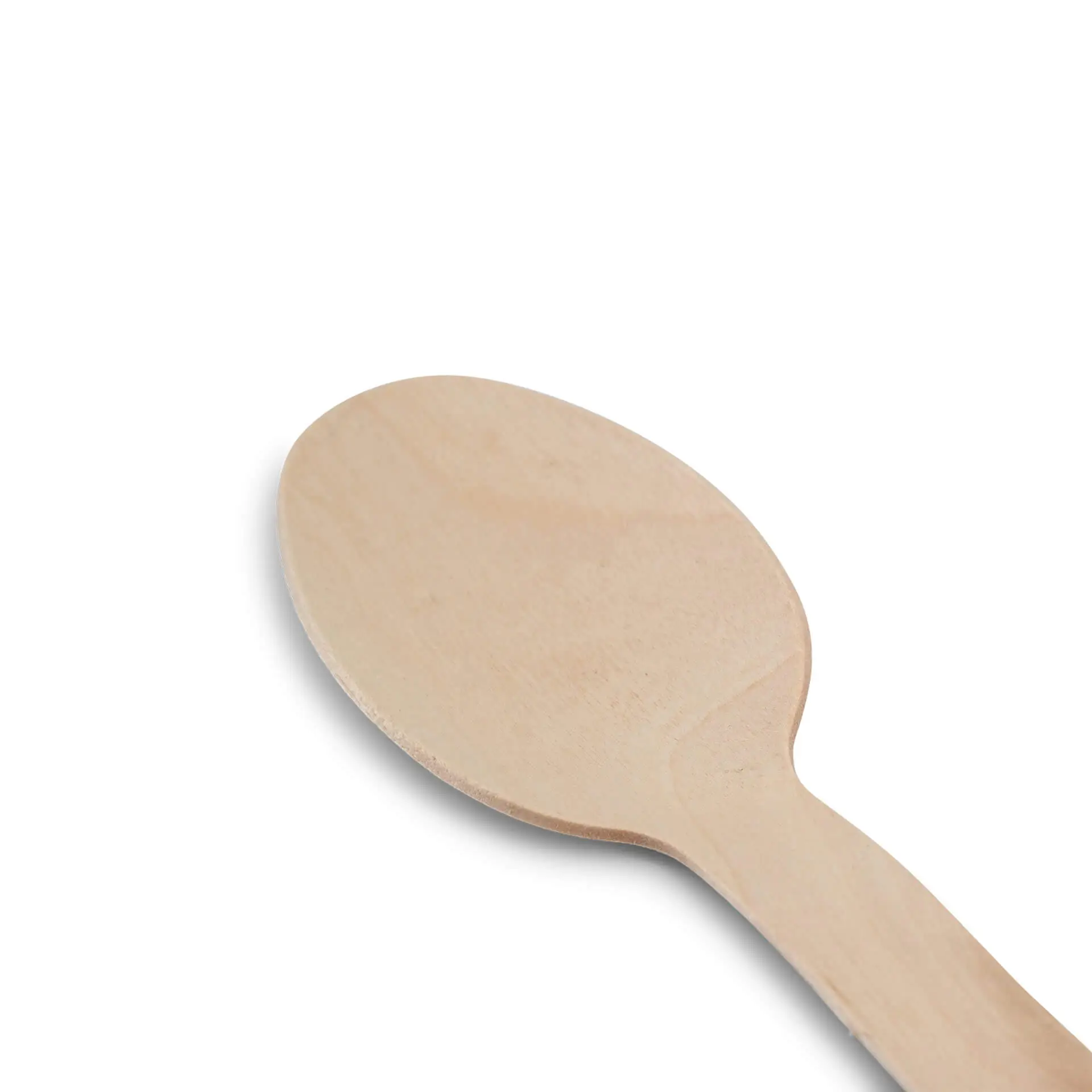 Cuillère en bois avec surface lisse, d'environ 18 cm de long, en bois brun avec finition bio-revêtue.