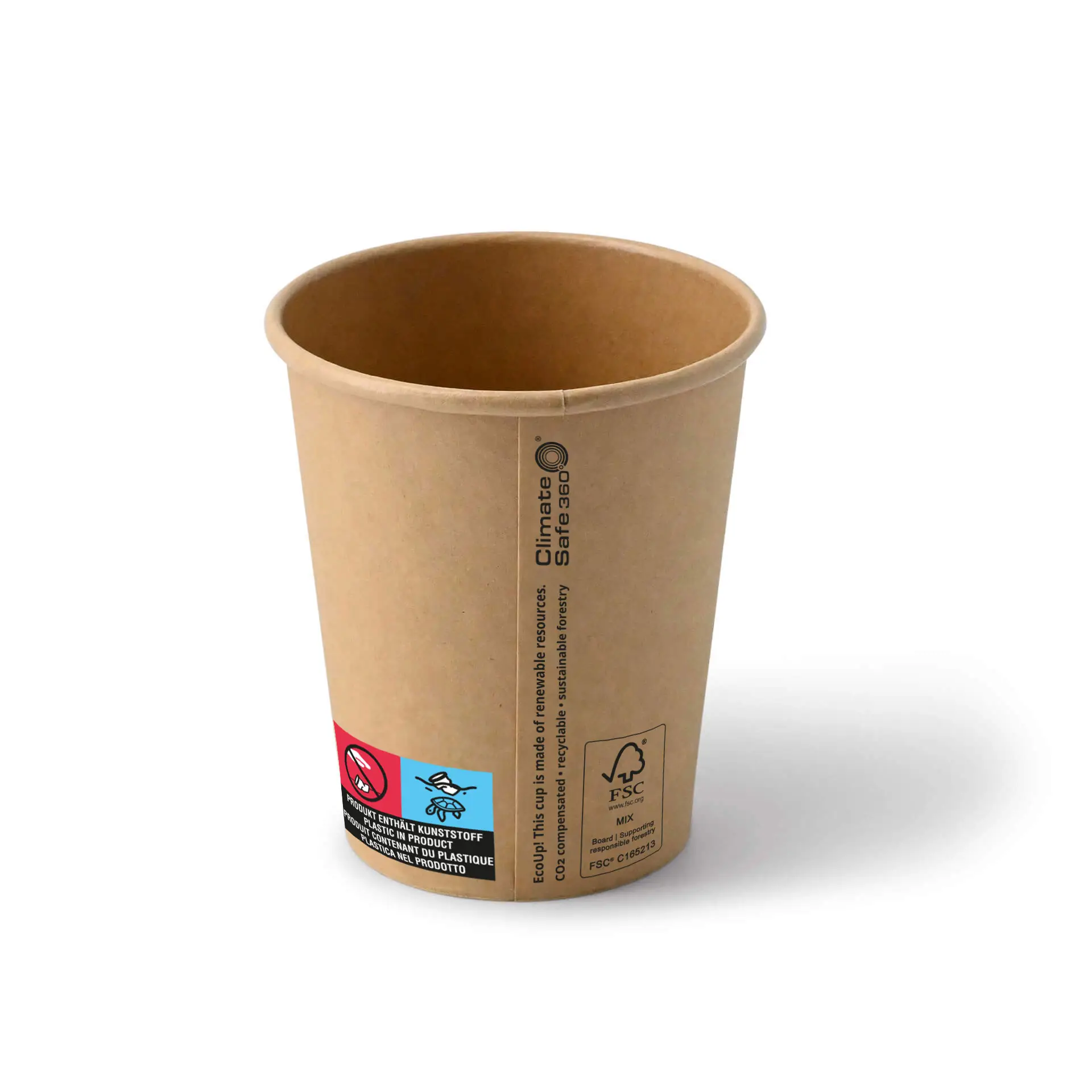 Gobelet en carton (revêtu de PE) 20 cl / 8 oz, Ø 80 mm, brun con10010-01-0-pappbecher-beschichtet-200-ml-8-oz-80-mm-braun-2