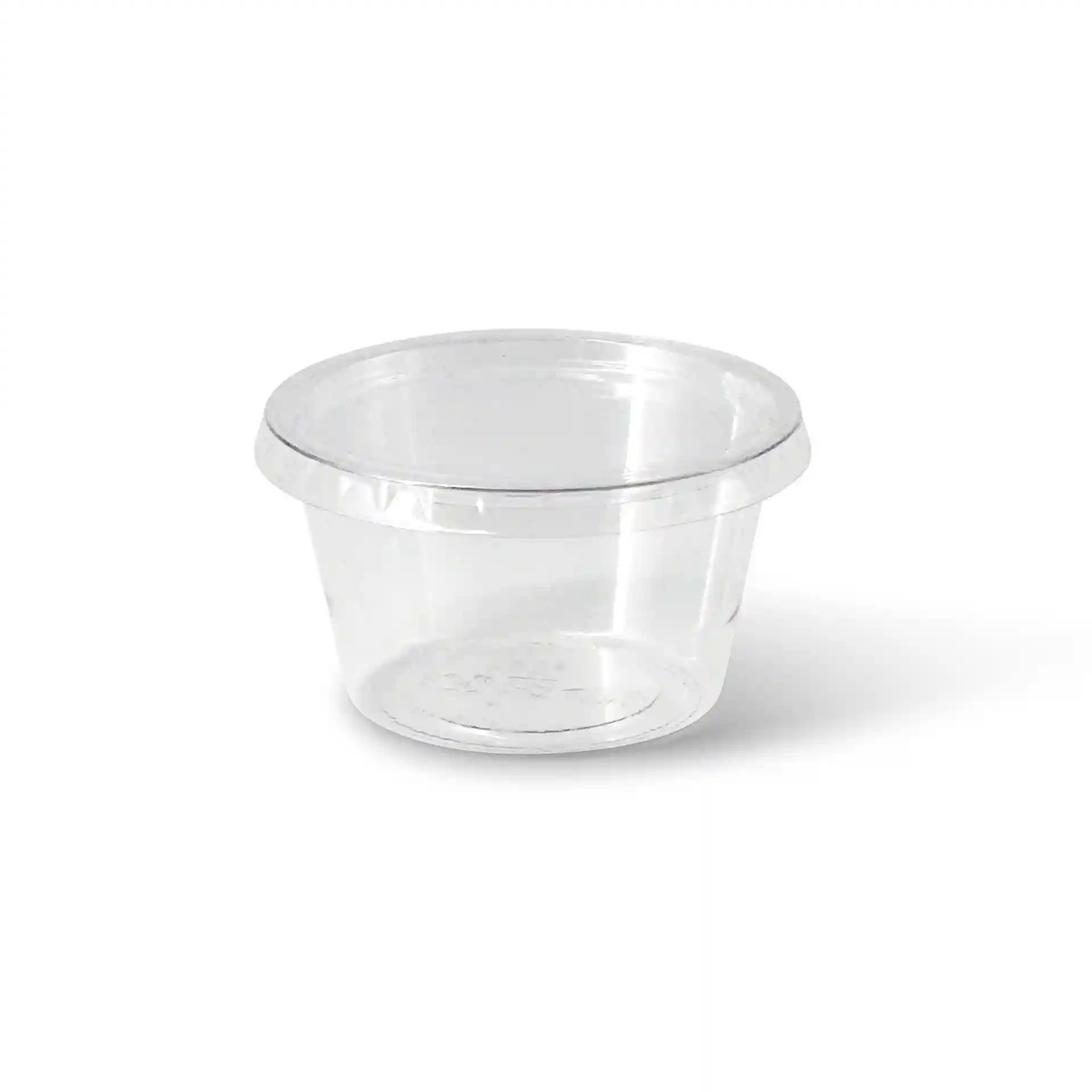 Gobelet en PLA transparent de 70 mm de diamètre et 40 mm de hauteur, capacité de 80 ml.