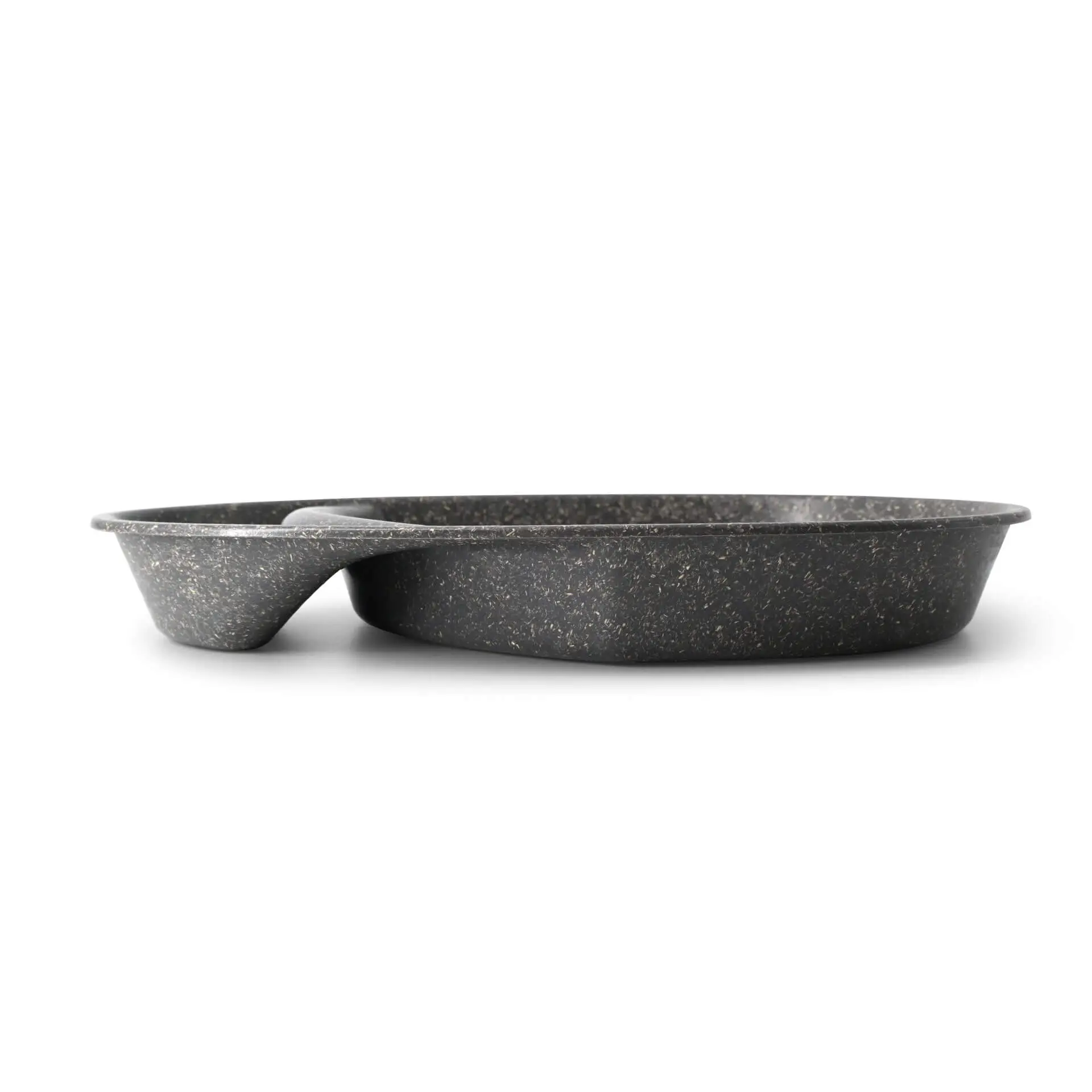 Assiette repas réutilisable « merways Plate » poivre / gris 27,5 x 20 x 3,5 cm, 2 compartiments, ovale dfc008581-mehrweg-menueteller-merways-plate-275-x-20-x-35-cm-2-kammern-tropfenfoermig-pfeffer-grau-3