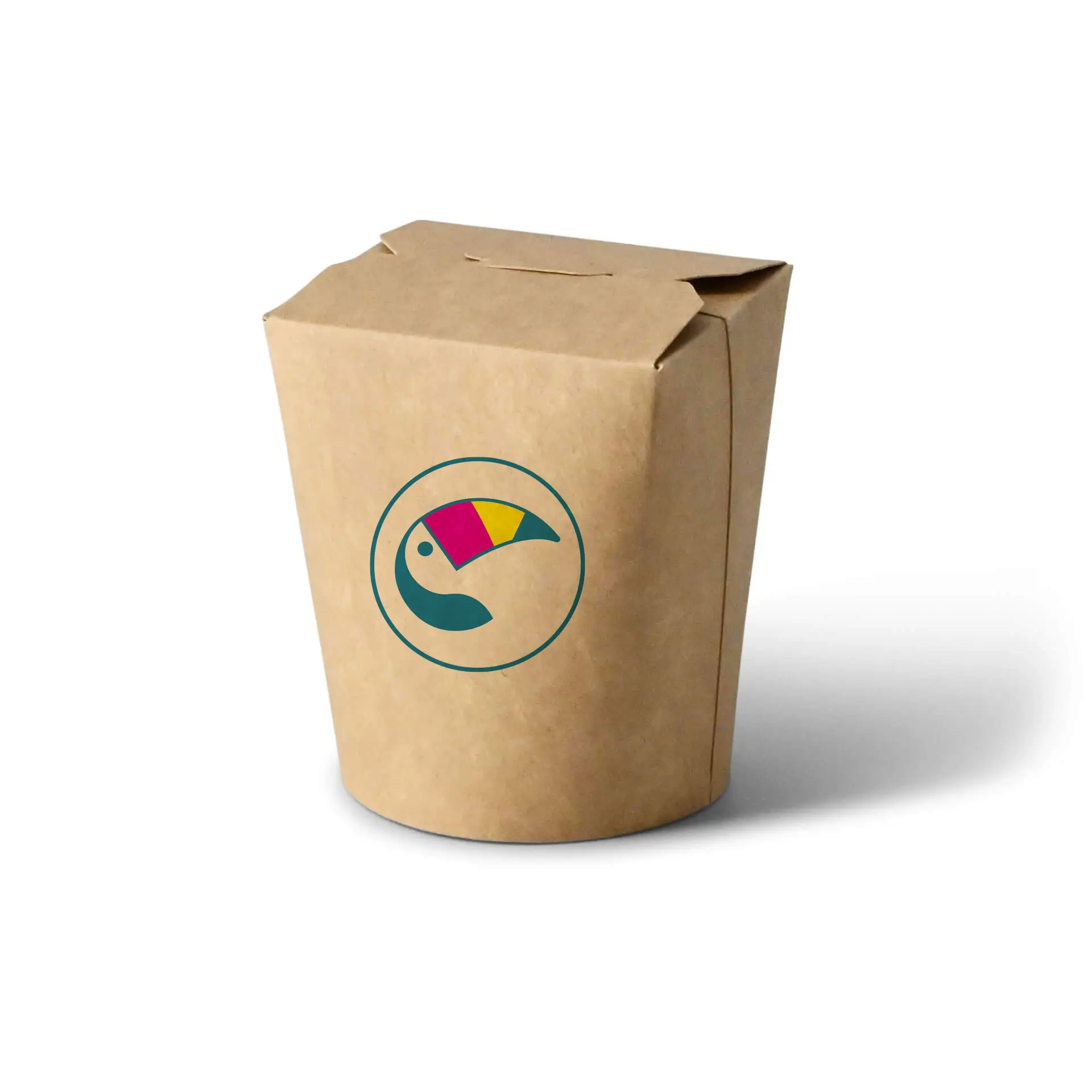 Boîtes à pâtes personnalisées, 400 ml, brun, revêtement PE