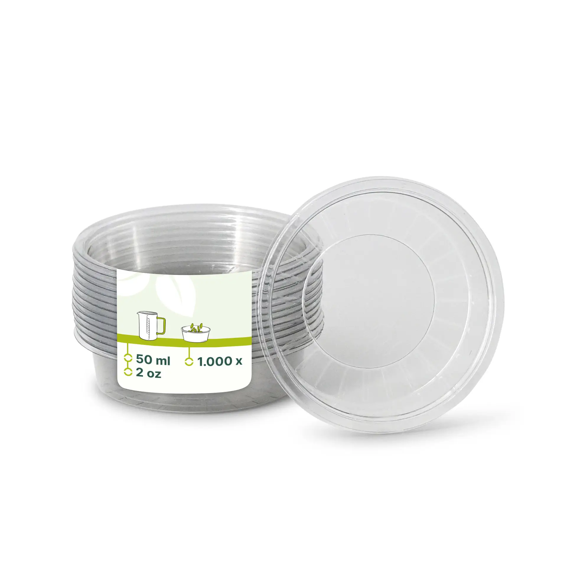 Pot à portions en rPET 50 ml, Ø 75 mm, transparent dfc02506-rpet-portionsbecher-50-ml-75-mm-transparent