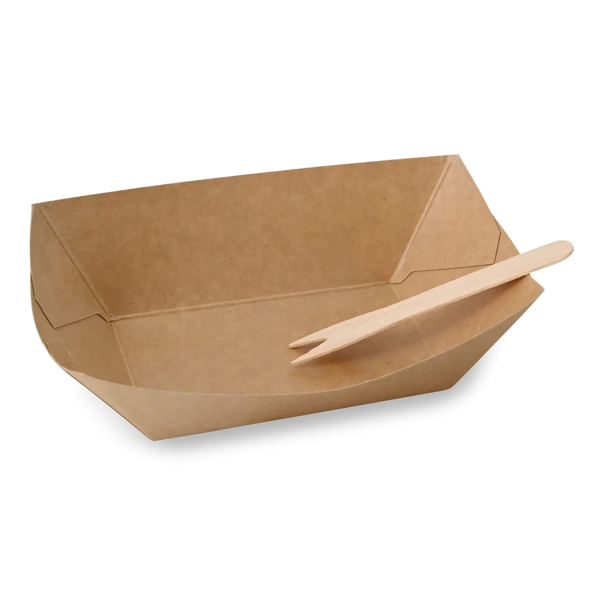 Bateau en carton pour amuses bouche, 200 ml, 13 x 10 x 3 cm dca06120-snackschalen-aus-karton-200-ml-13-x-10-x-3-cm-braun-4