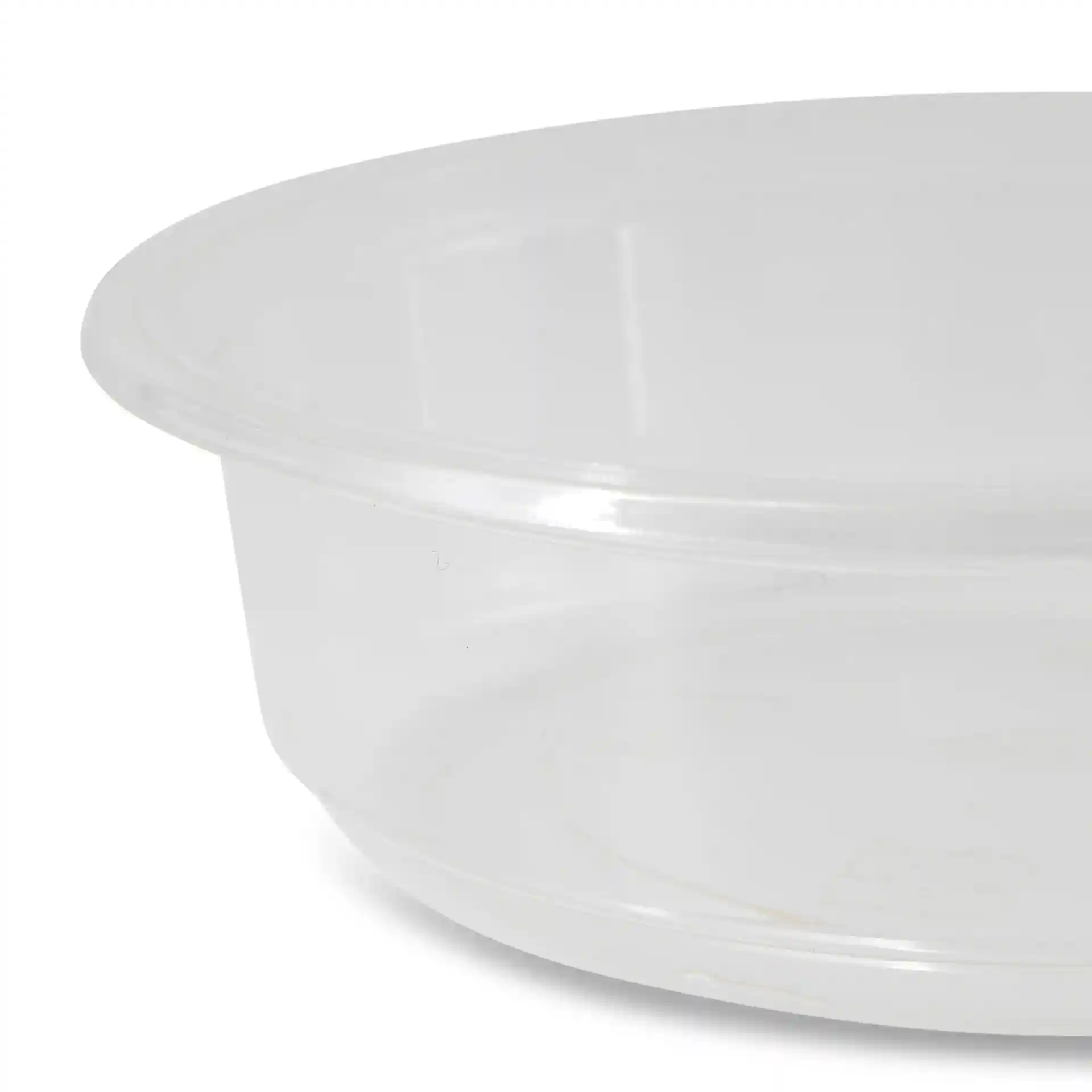Conteneur rond transparent de 120 mm de diamètre et 34 mm de hauteur.