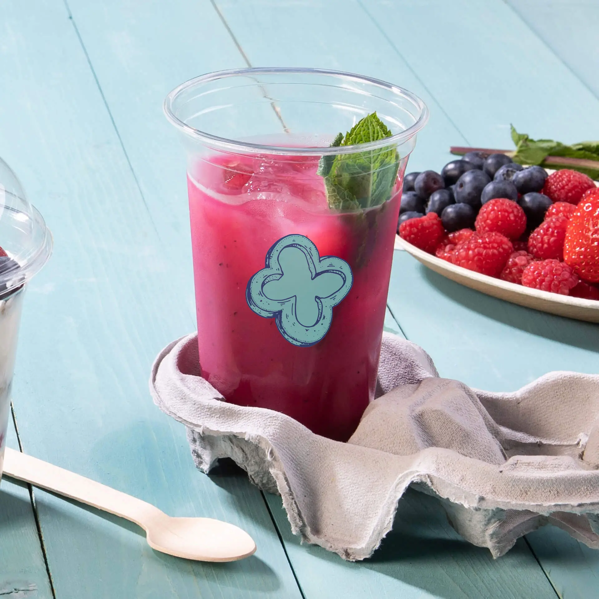 Gobelets en plastique personnalisés 500 ml / 20 oz, transparents, rPET