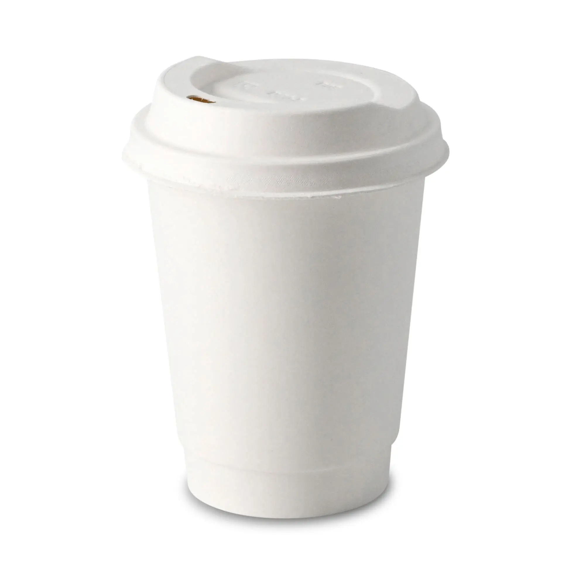 Gobelet café à emporter 300 ml / 12 oz, Ø 90 mm, double paroi, blanc, revêtement PLA