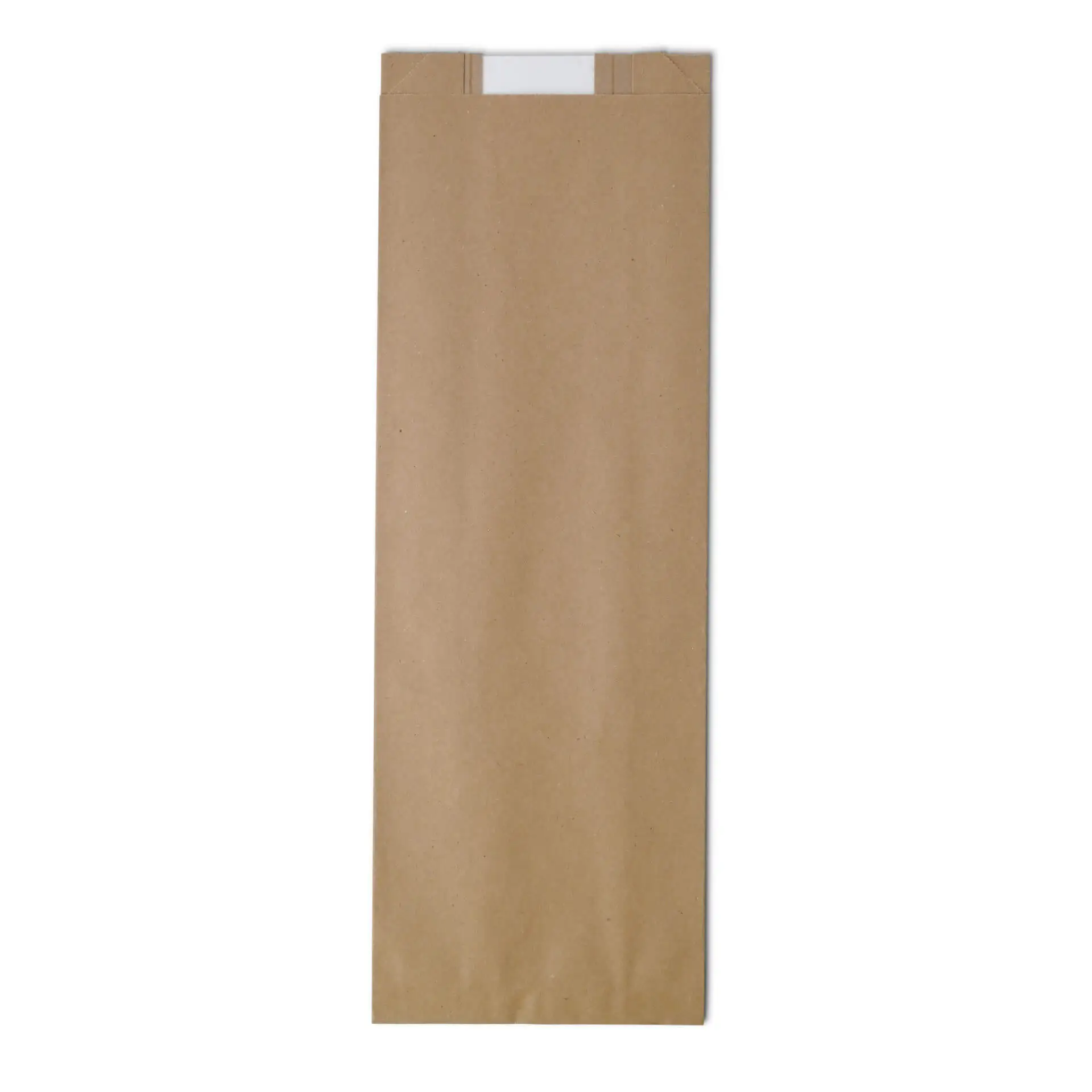 Płaska torba papierowa z okienkiem M, 14 x 7 x 41 cm, brązowa