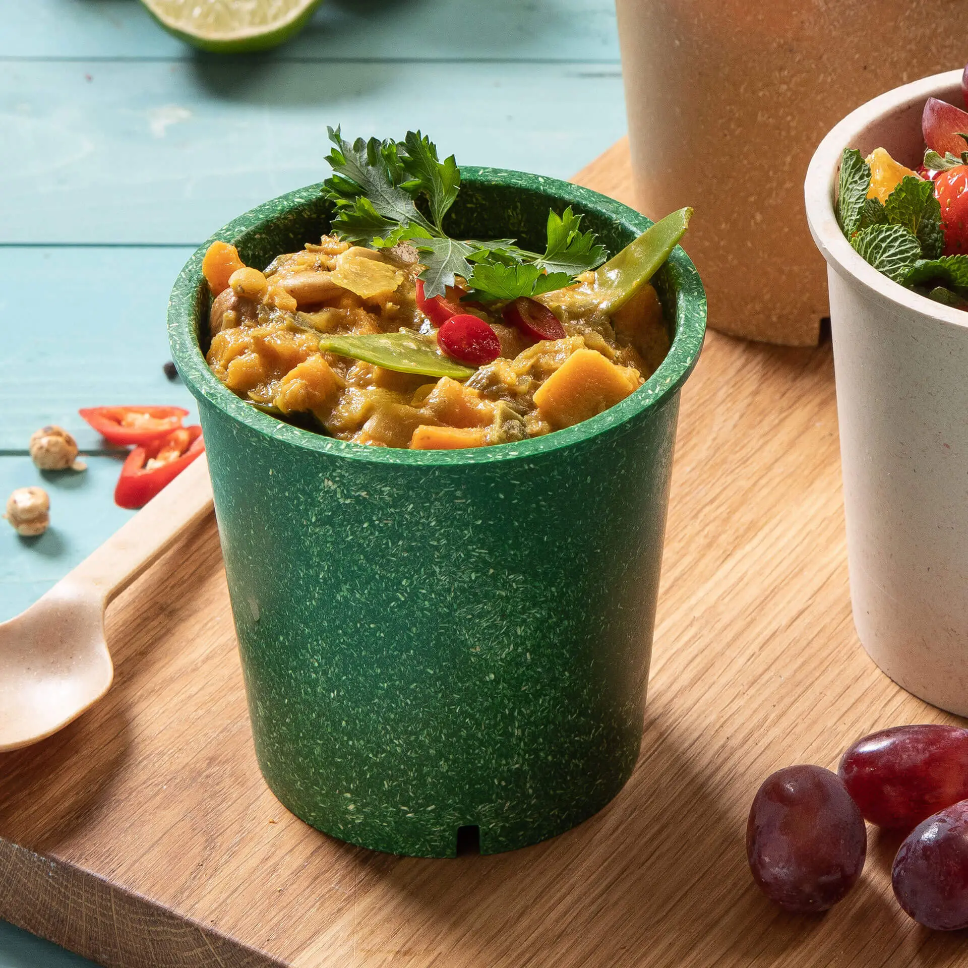 Pot à soupe réutilisable "merways Cup" 400 ml, Ø 95 mm, épinards / vert foncé dfc008321-mehrweg-becher-merways-cup-400-ml-95-mm-spinat-dunkelgruen-7