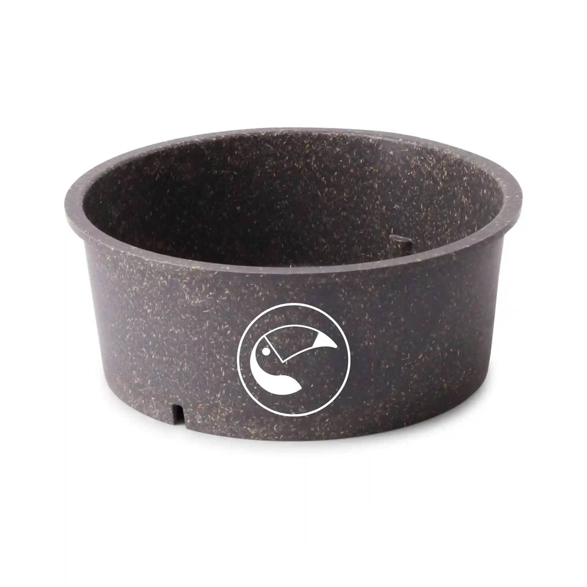 Bol rond gris réutilisable d'une capacité de 650 ml avec un logo imprimé à l'avant.