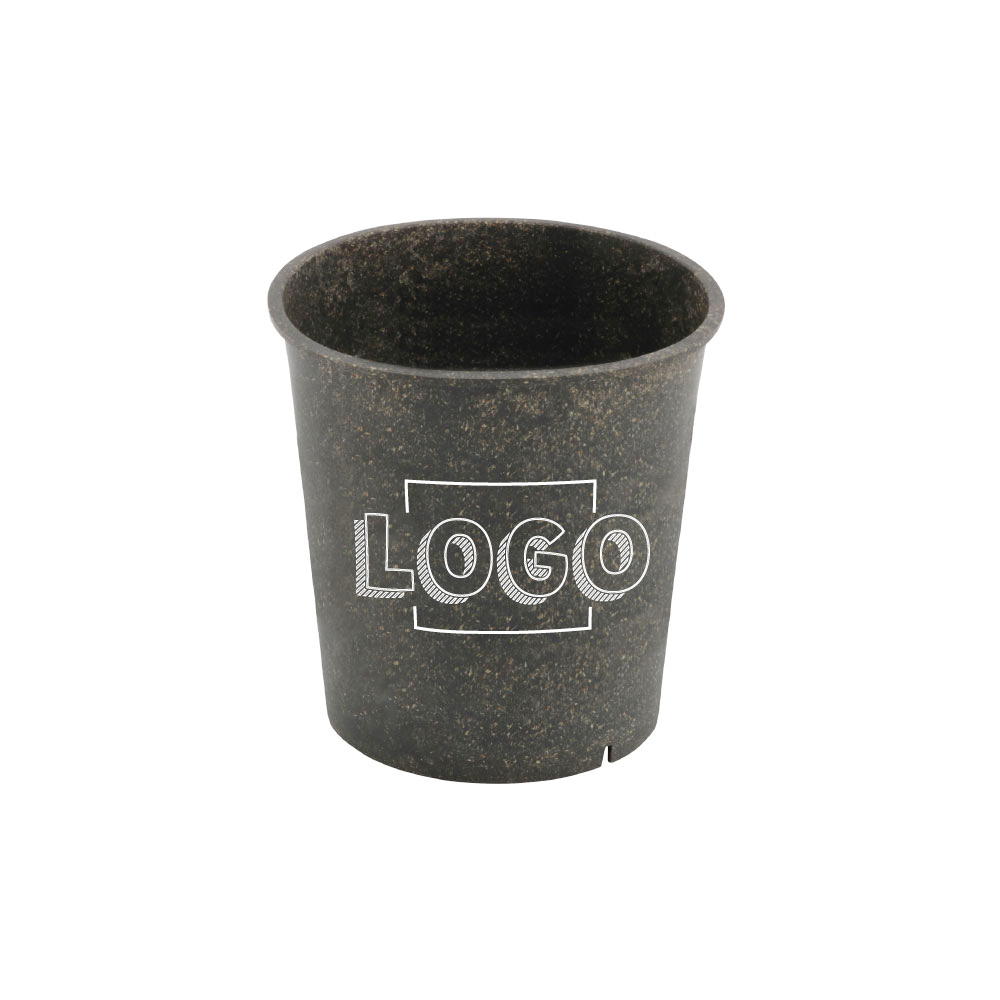 Mehrweg-Becher "Häppy Cup" 400 ml, Ø 95 mm, Pfeffer / grau, Individualdruck