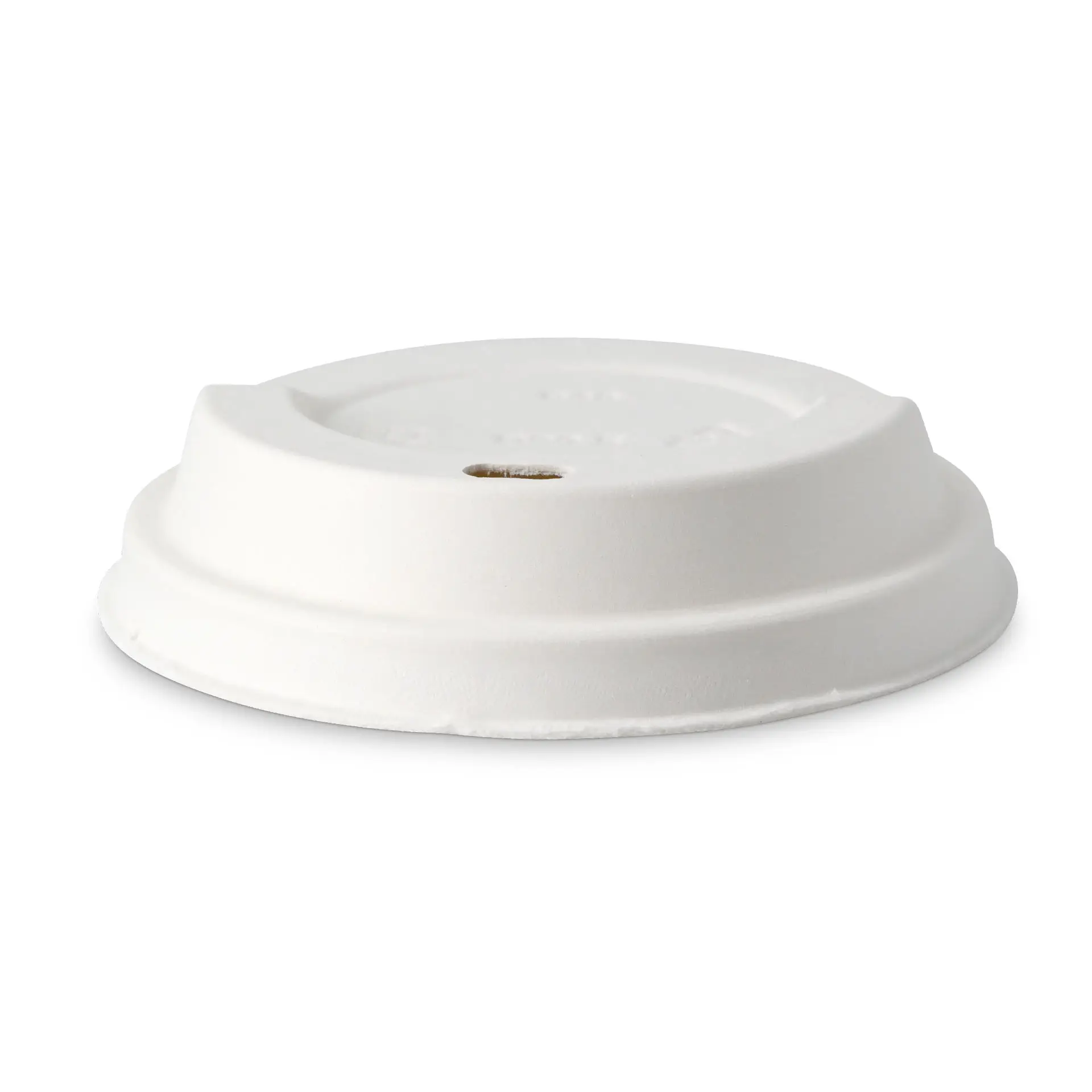 Couvercle en carton Ø 90 mm, blanc, avec ouverture pour boire