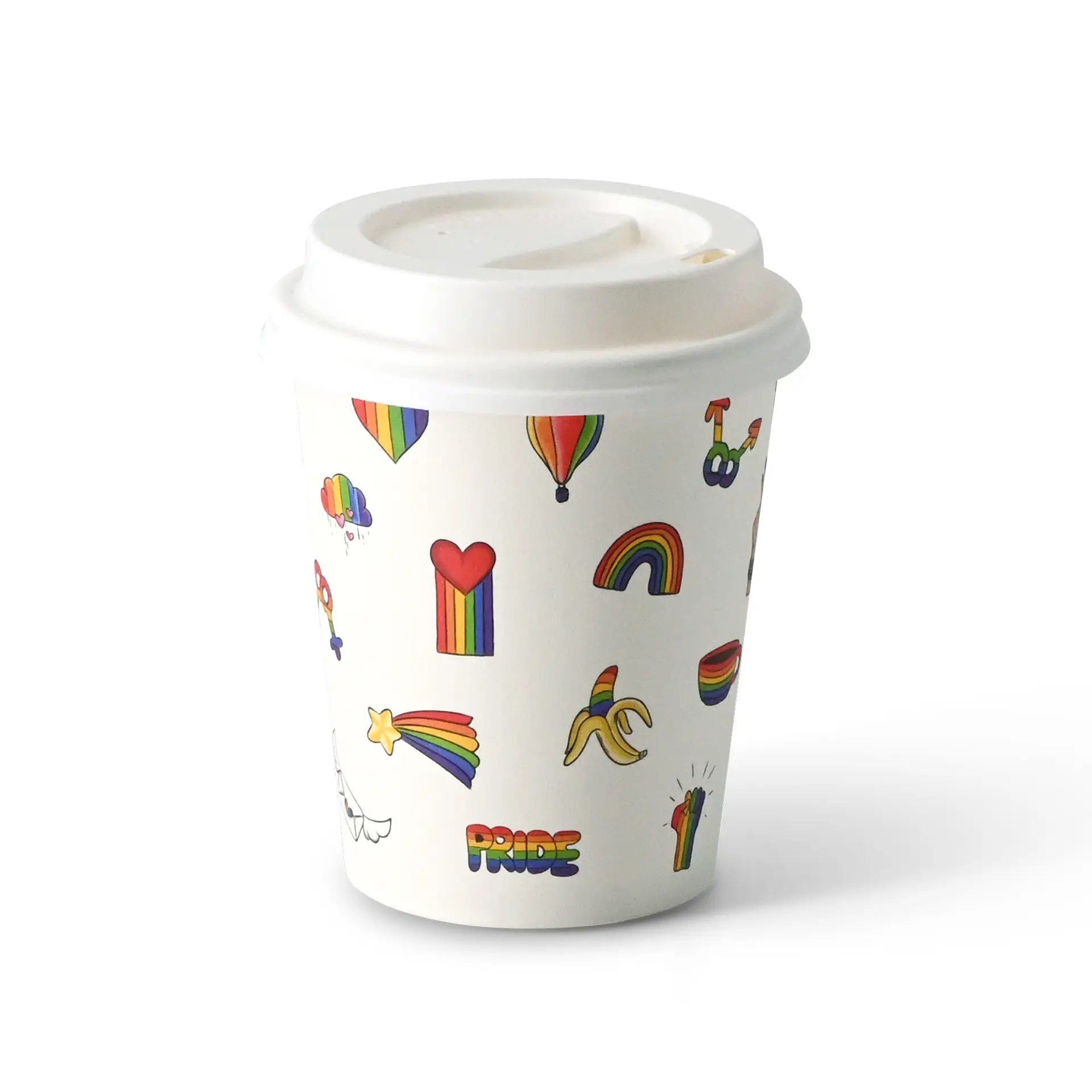 Gobelet en carton imprimé "Pride" 200 ml / 8 oz, Ø 80 mm, blanc dhd04557-pappbecher-bedruckt-pride-200-ml-8-oz-80-mm-weiss-3