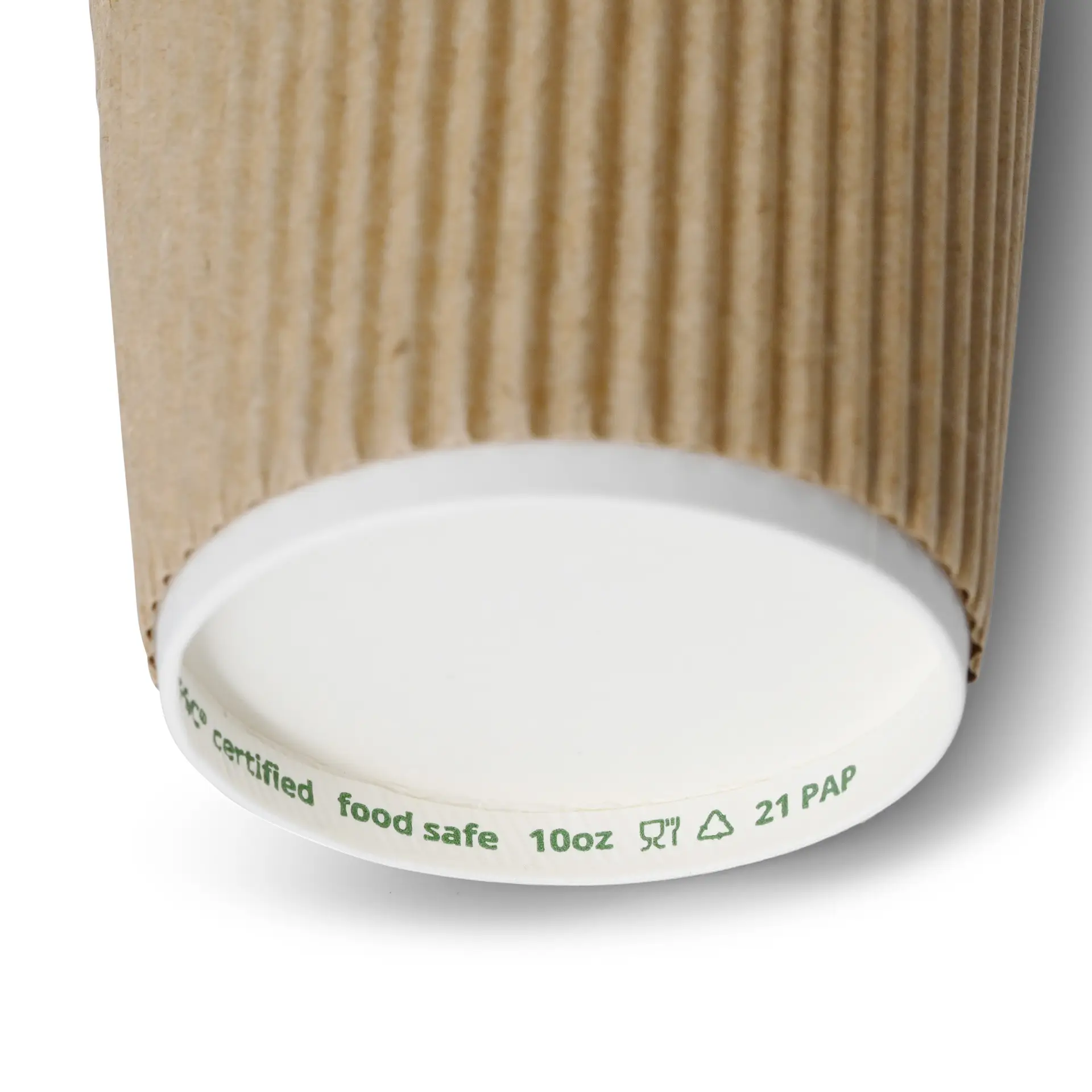 Gobelet en carton ondulé 25 cl / 10 oz, Ø 90 mm, brun dhd049261-riffelbecher-coffee-to-go-becher-250-ml-10-oz-90-mm-braun-innen-weiss-4