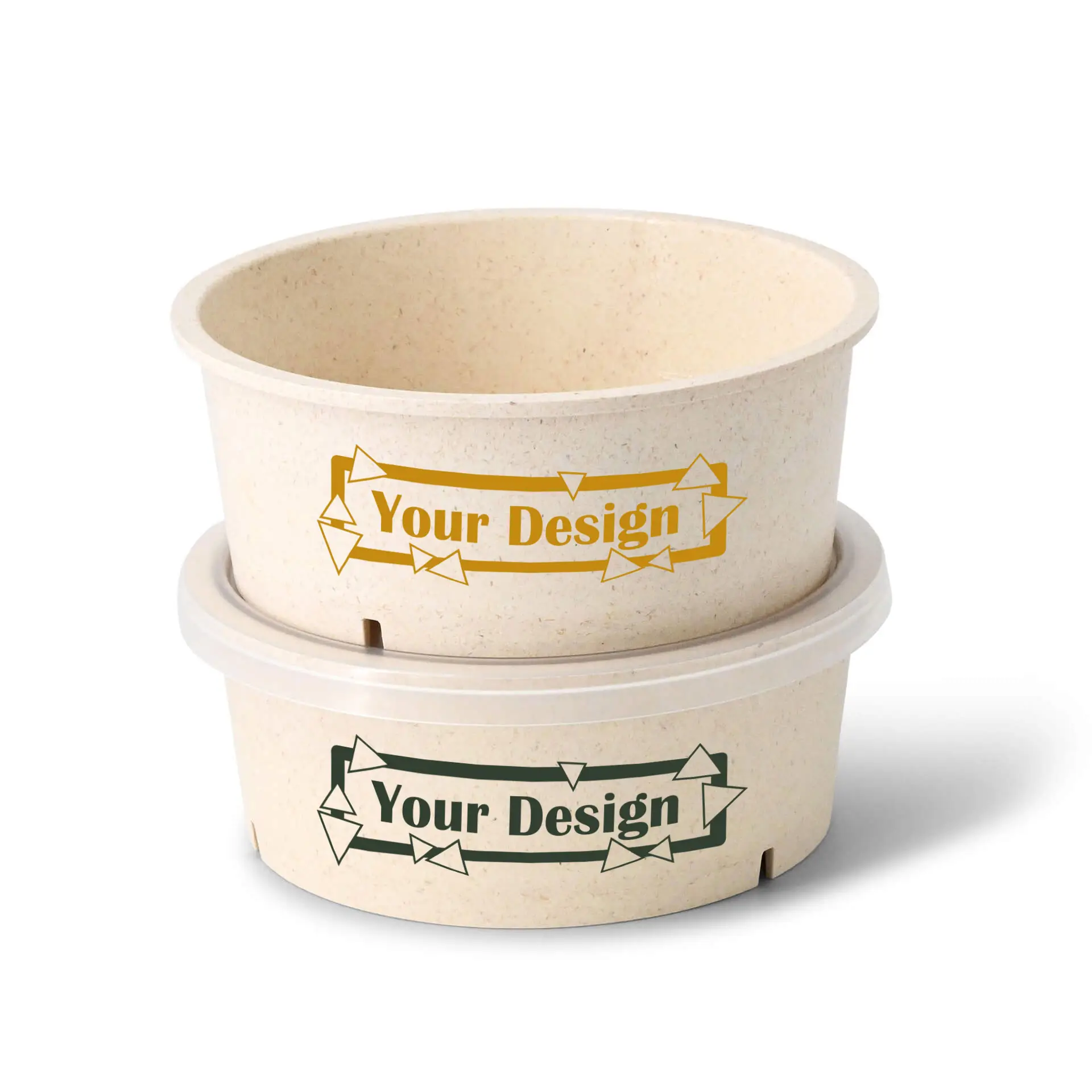 Bol réutilisable "merways Bowl" cajou / blanc crème 650 ml, Ø 150 mm, personnalisable