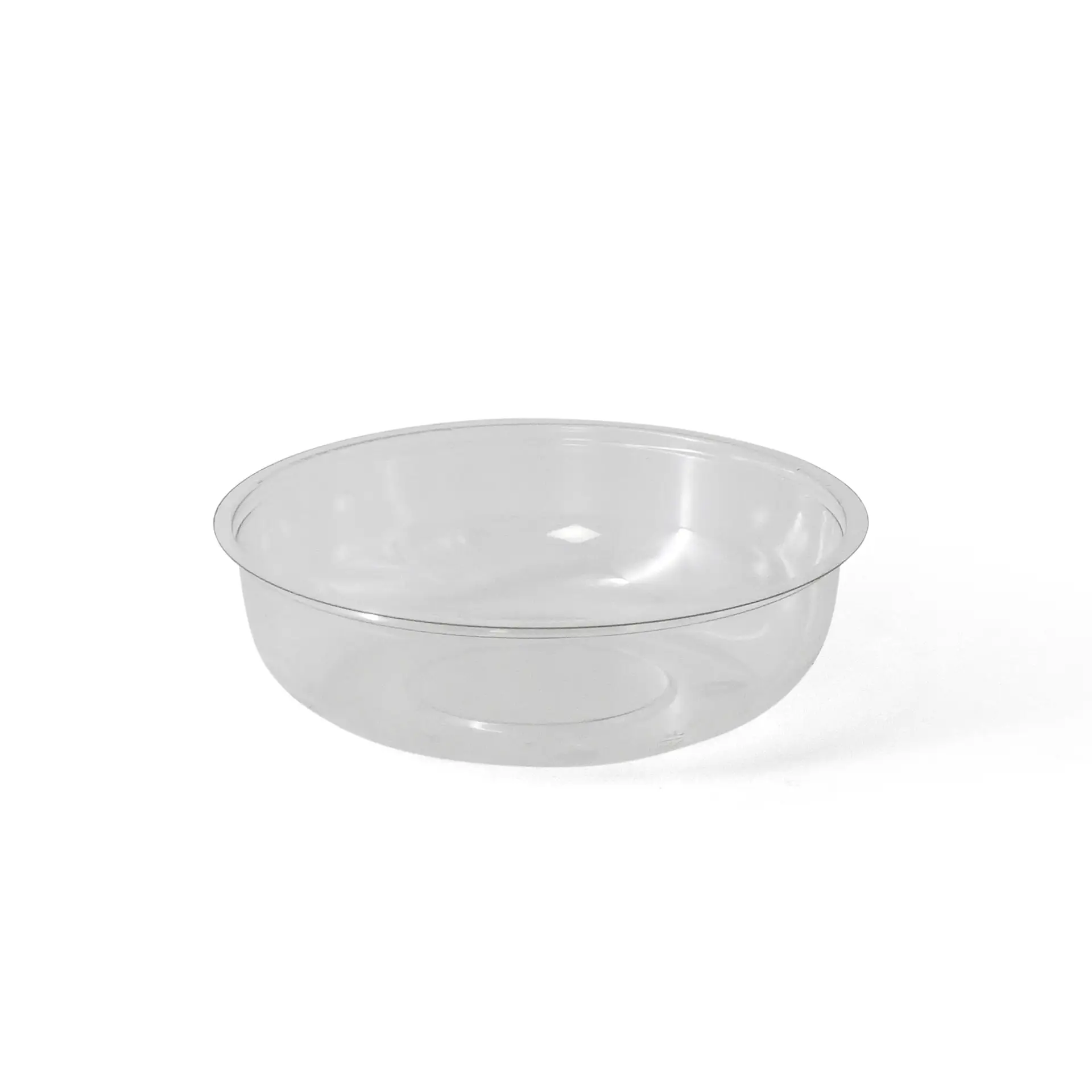 Insert en PET transparent, diamètre de 95 mm, conçu pour séparer les garnitures, sauces et accompagnements dans l'emballage alimentaire.