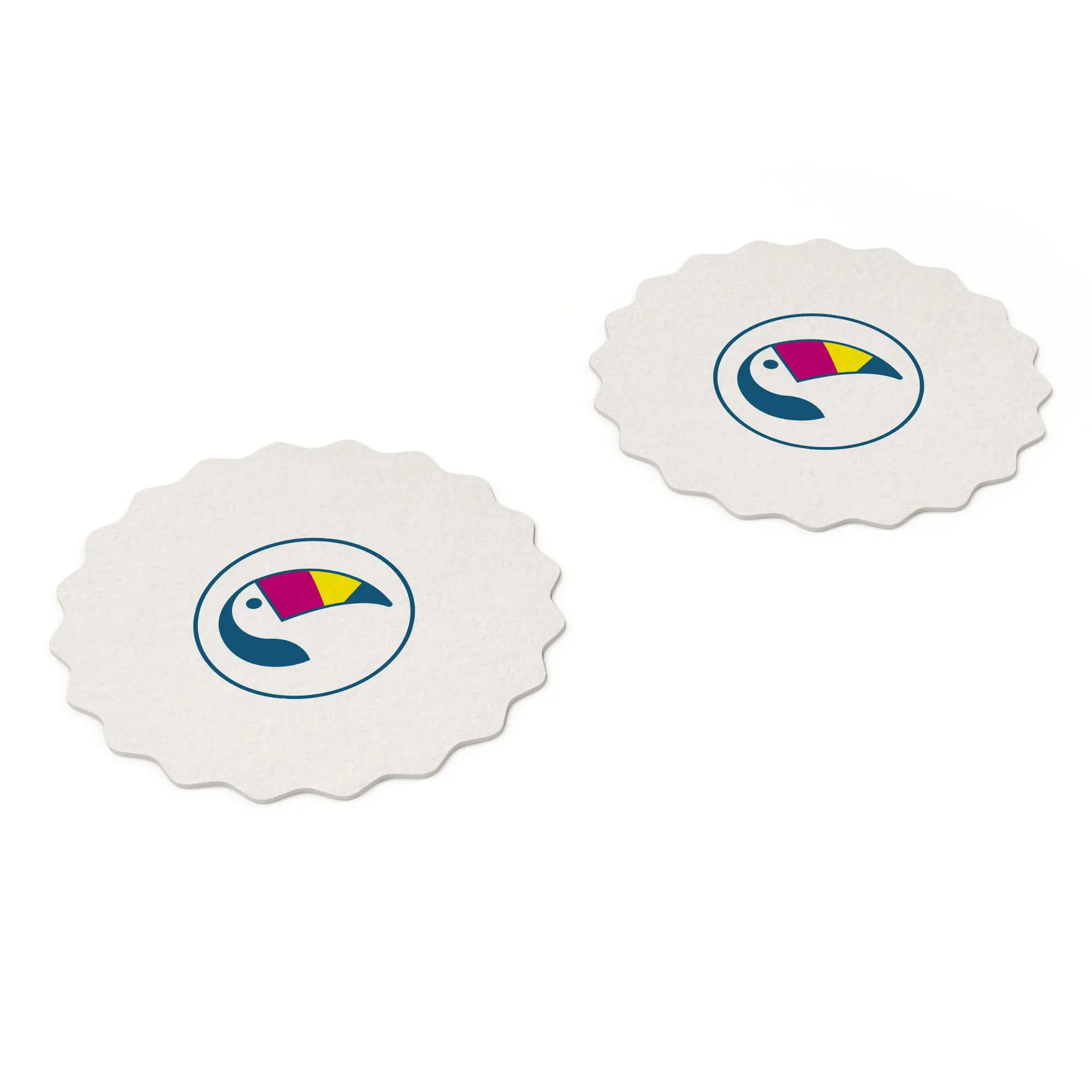 Sous-bock imprimé / dessous de verre, 10 x 10 cm, forme capsule