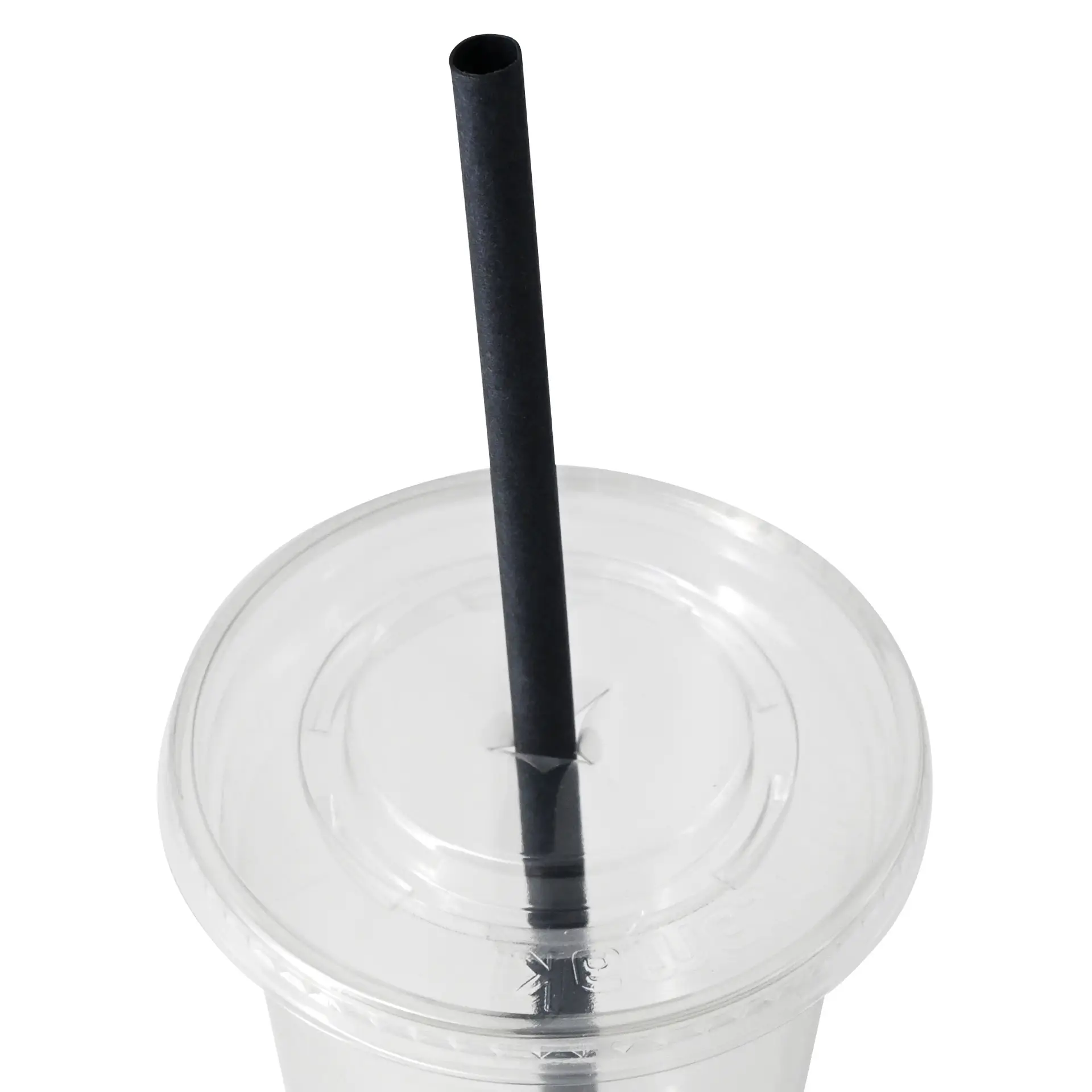 Paille Jumbo en papier 23 cm, Ø 8 mm, noir, roulé verticalement