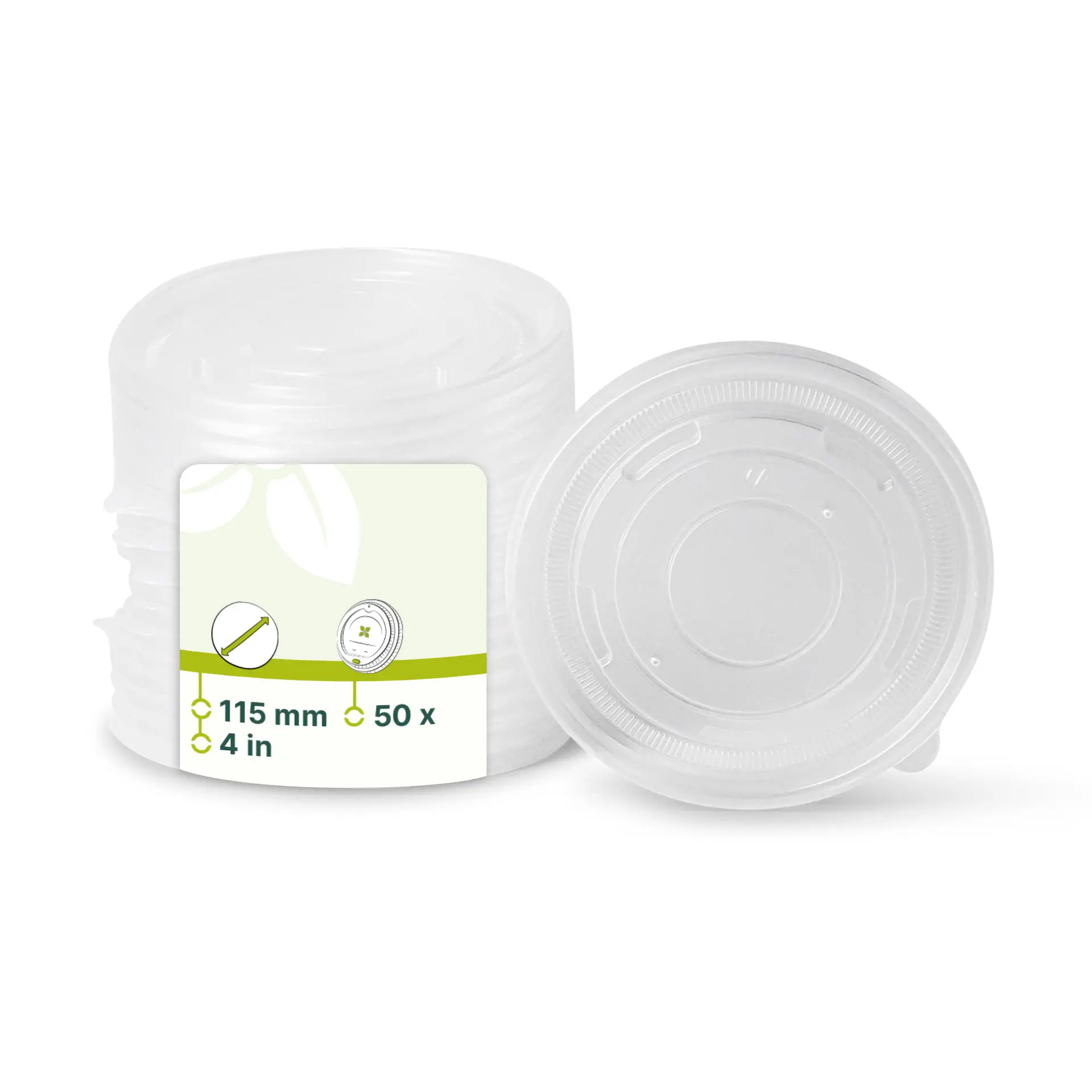 Couvercle plat en PP pour pot en carton, Ø 115 mm Couvercle plat en PP pour pot en carton, Ø 115 mm