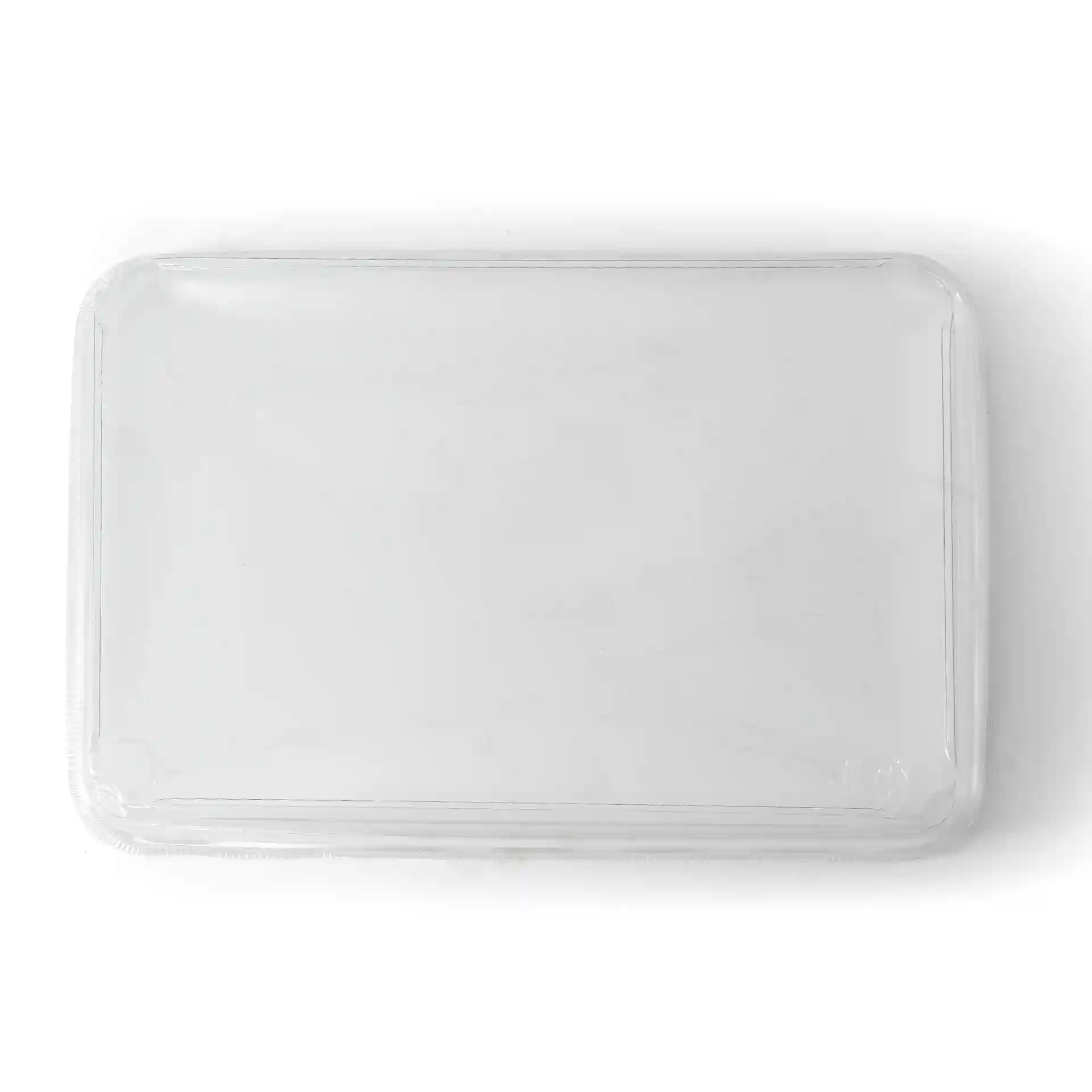 Couvercle en PET transparent pour boîtes à sushi, mesurant 25,5 x 18 x 3 cm, avec une hauteur de 3,5 cm.
