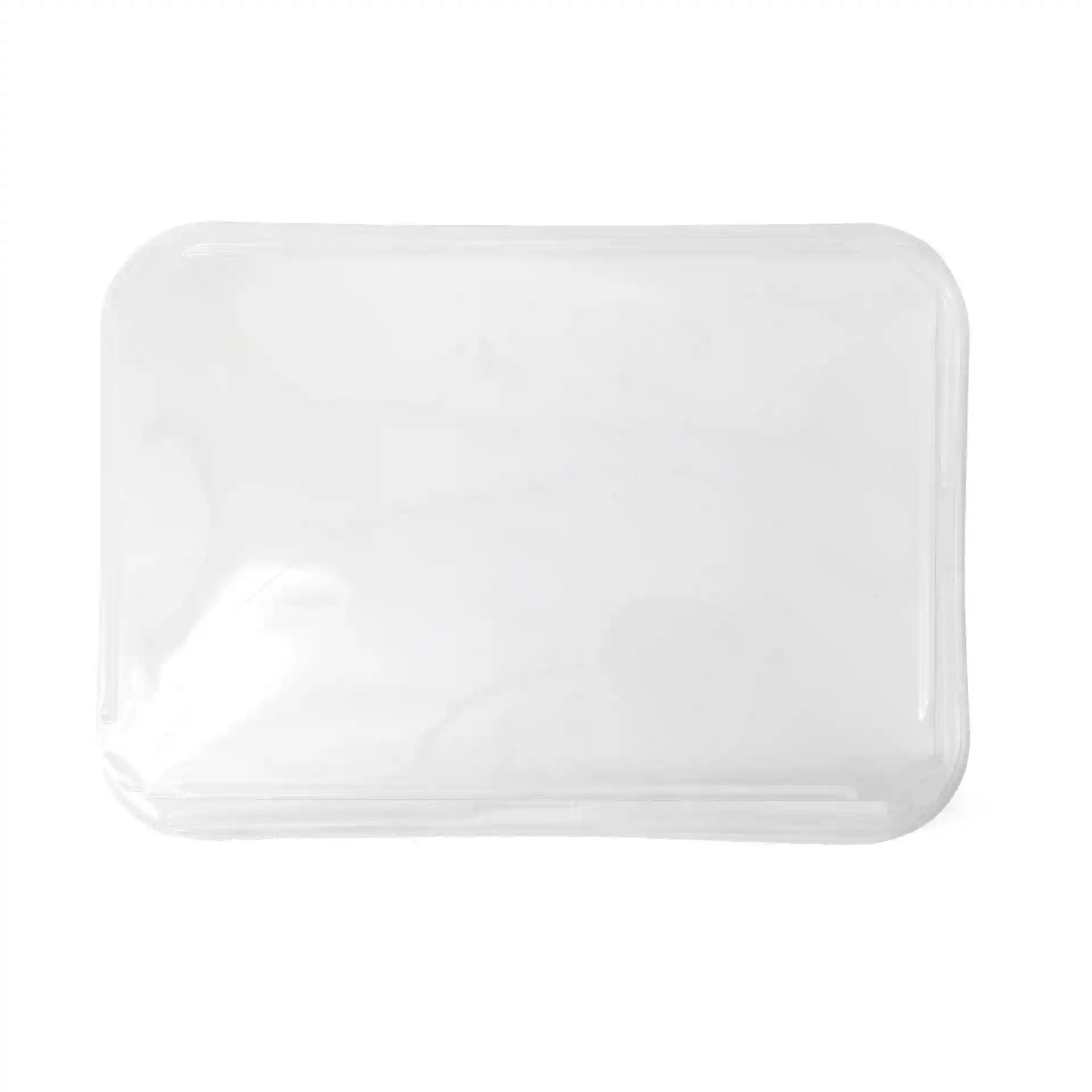 Couvercle en PET transparent pour boîtes à sushi, mesurant 18,5 x 13 cm, hauteur de 3,5 cm.