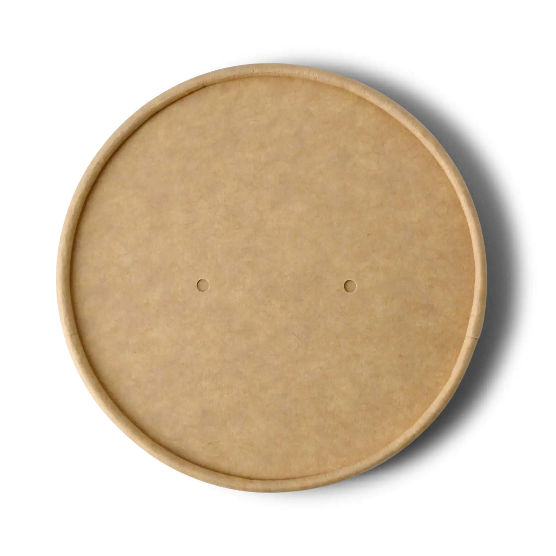 Couvercle en carton avec membrane (revêtu de PE) Ø 90 mm, brun (pour gobelets à soupe) Couvercle en carton avec membrane (revêtu de PE) Ø 90 mm, brun (pour gobelets à soupe)