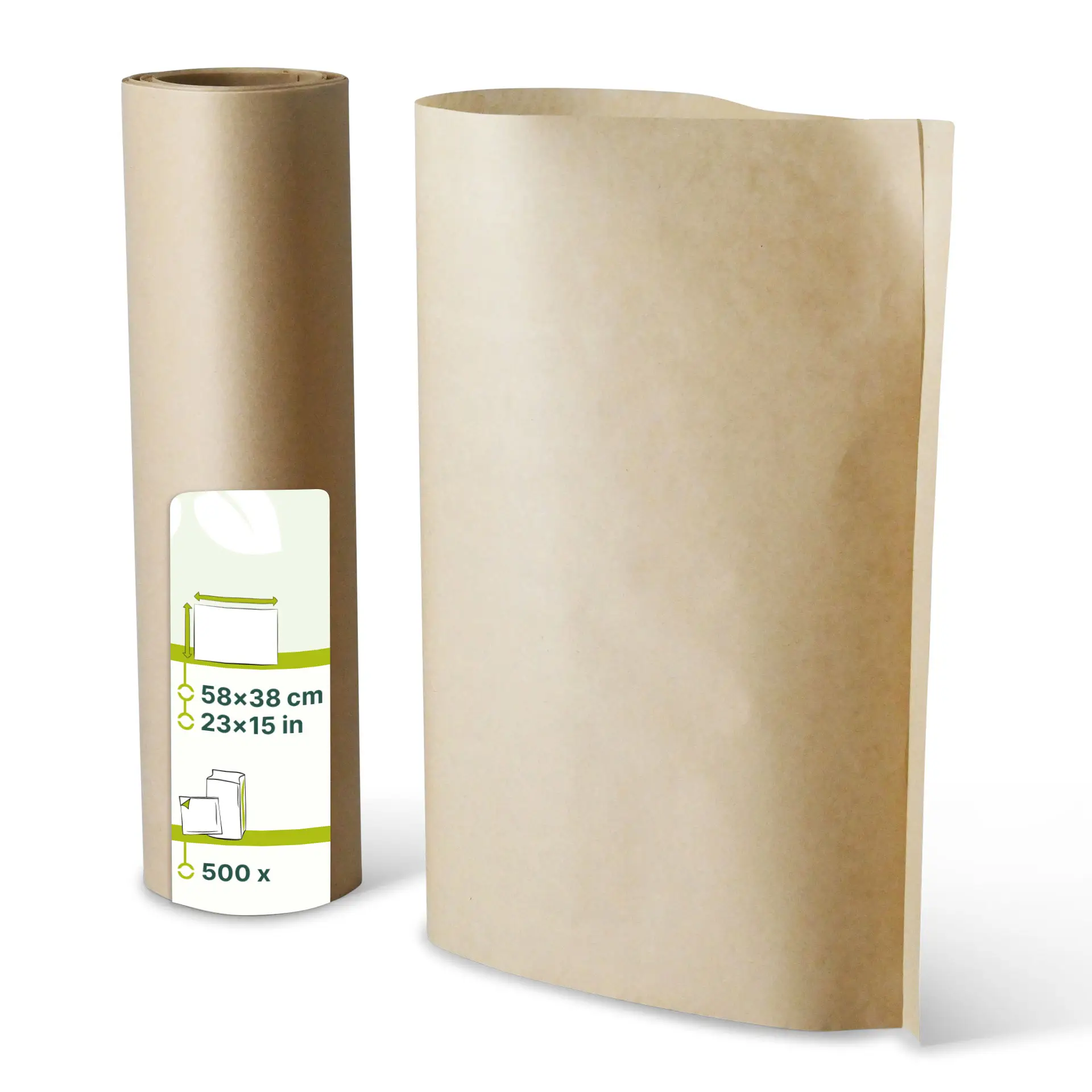 Papier alimentaire ingraissable brun, 58 x 38 cm