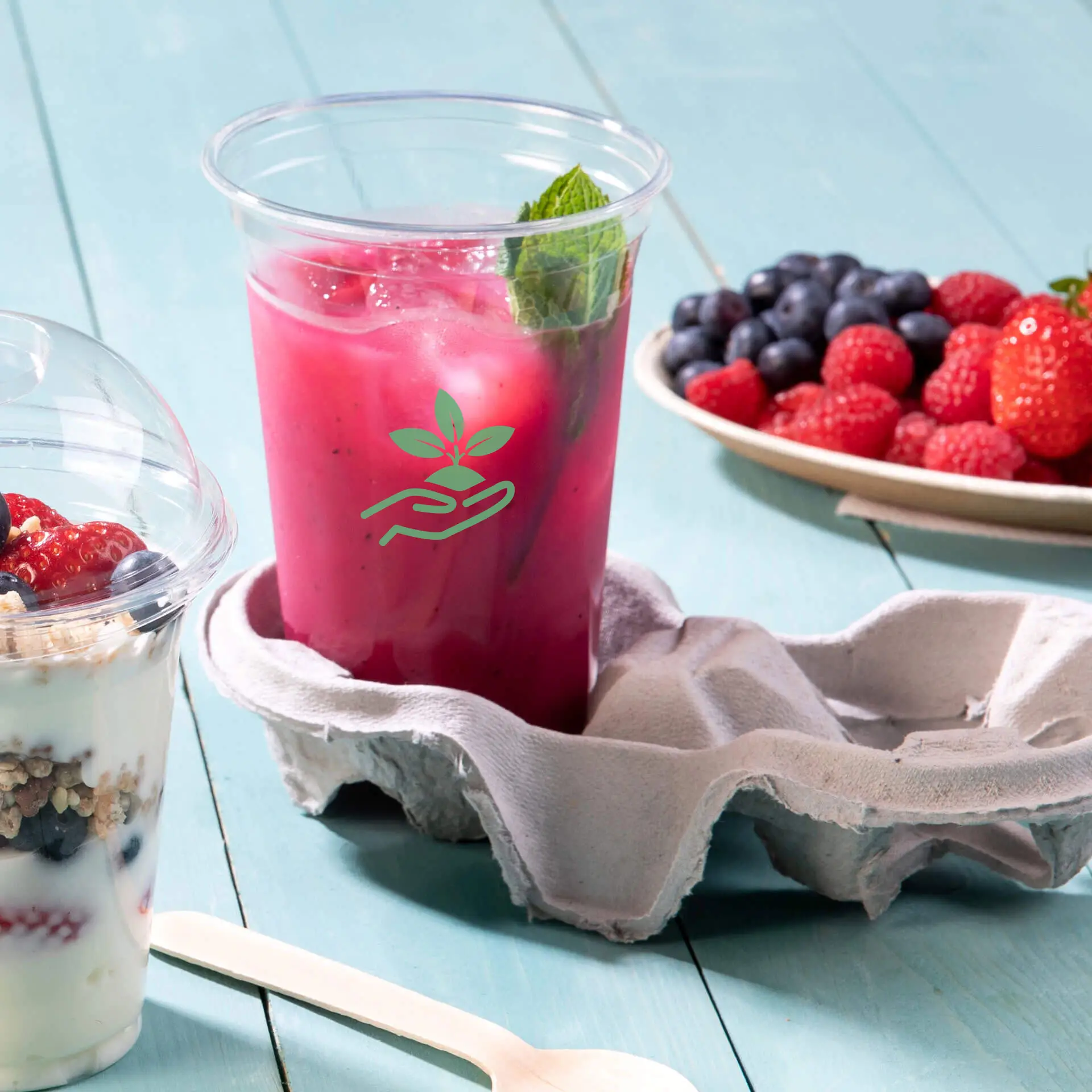 Gobelets en plastique personnalisés 400 ml / 16 oz, transparents, rPET