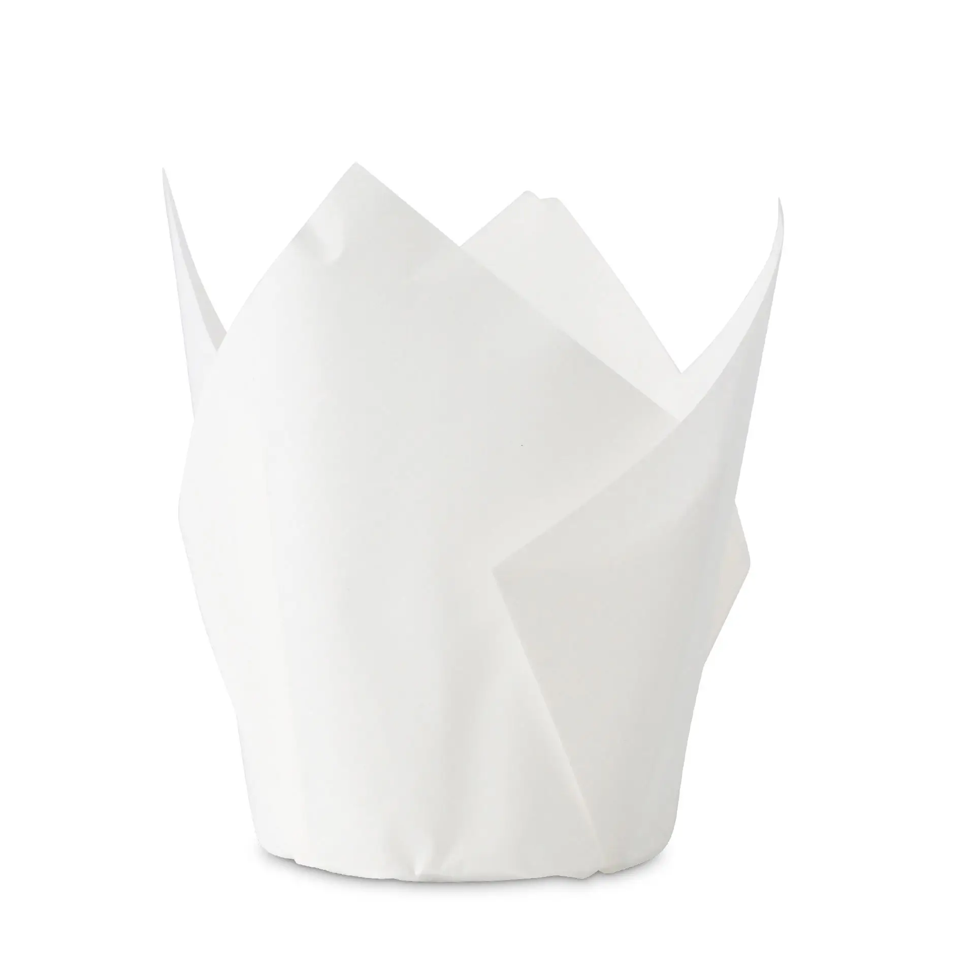 Cupcake en papier blanc résistant à la graisse conçu pour la cuisson ; adapté aux cupcakes et petites pâtisseries.