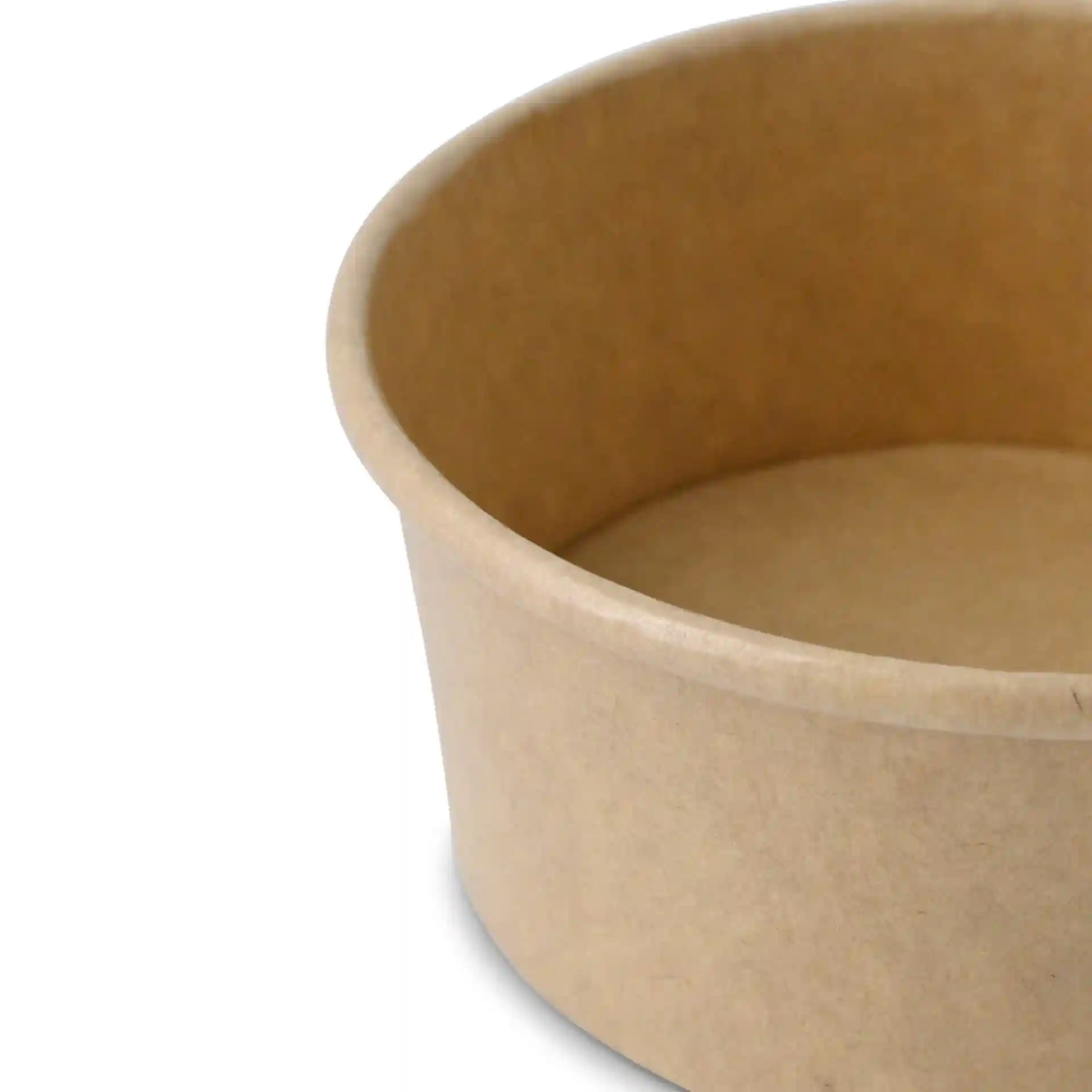 Gobelet en carton brun pour glace, forme ronde, diamètre de 92 mm et hauteur de 42 mm.