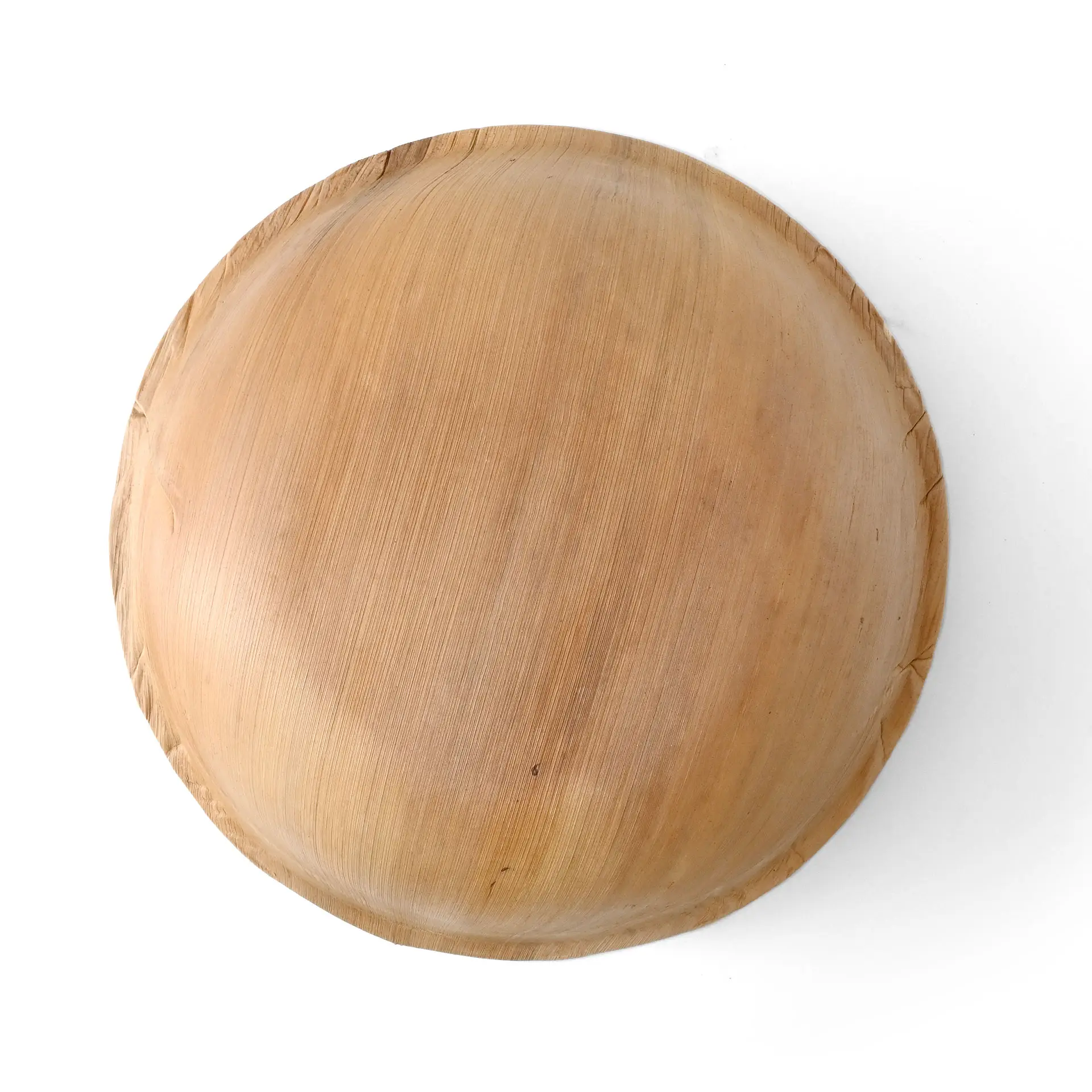 Bol rond en feuille de palmier de 30 cm de diamètre, adapté à divers aliments et entièrement biodégradable.