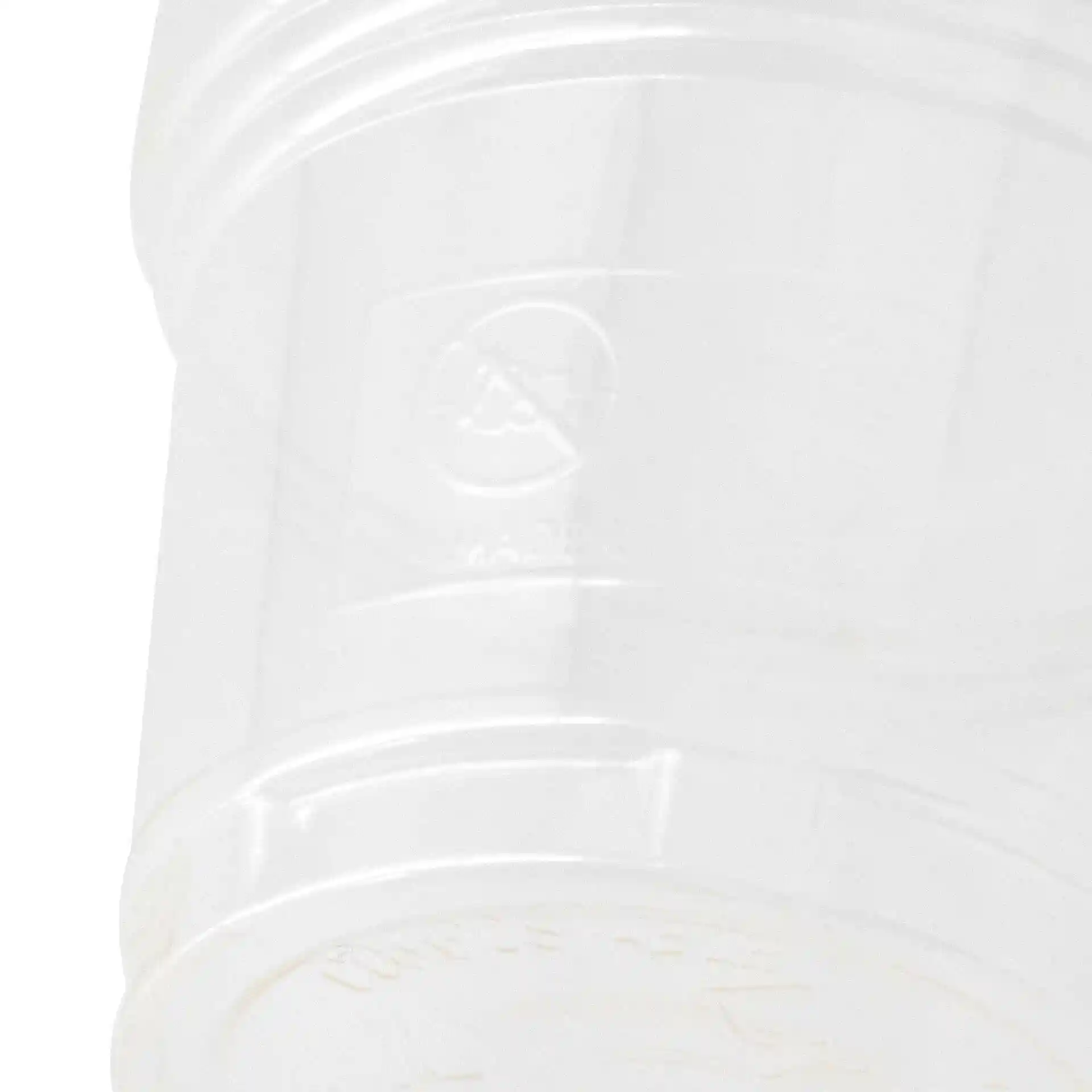 Gobelet transparent de 10 oz en PLA, montrant le haut et une partie du corps avec une surface lisse.