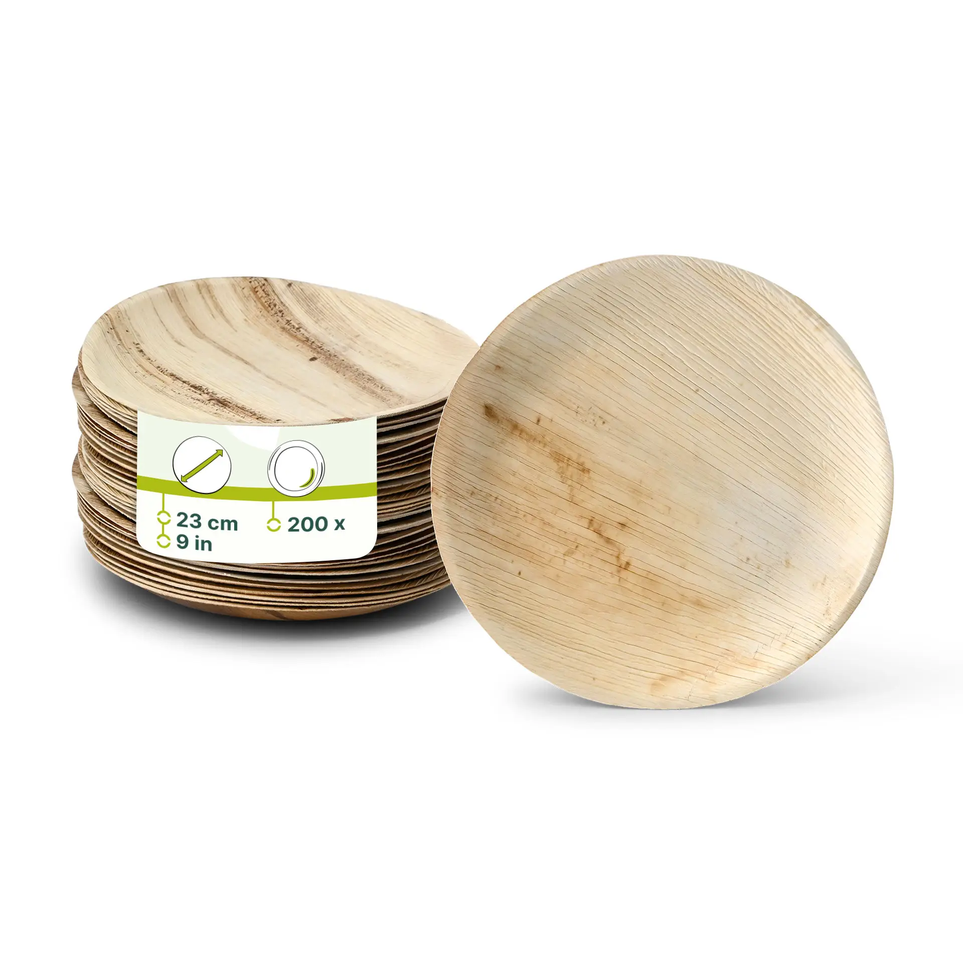 Assiette en feuille de palmier "Palmware®", affiné, Ø 23 cm Assiette en feuille de palmier "Palmware®", affiné, Ø 23 cm