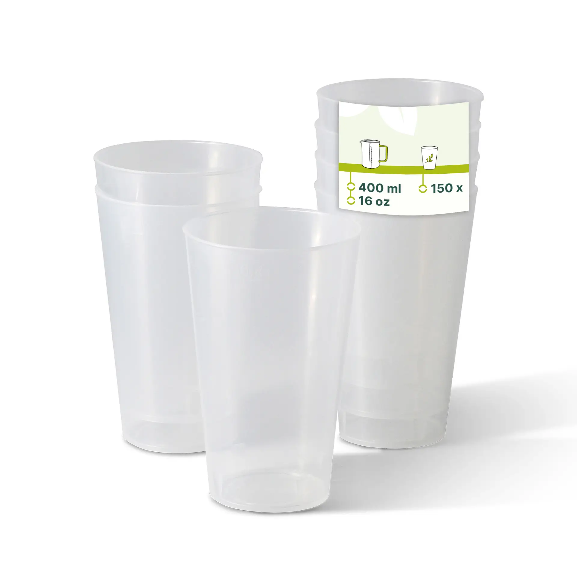 Gobelet plastique réutilisable transparent 40 cl, Ø 85mm, PP Gobelet plastique réutilisable transparent 40 cl, Ø 85mm, PP