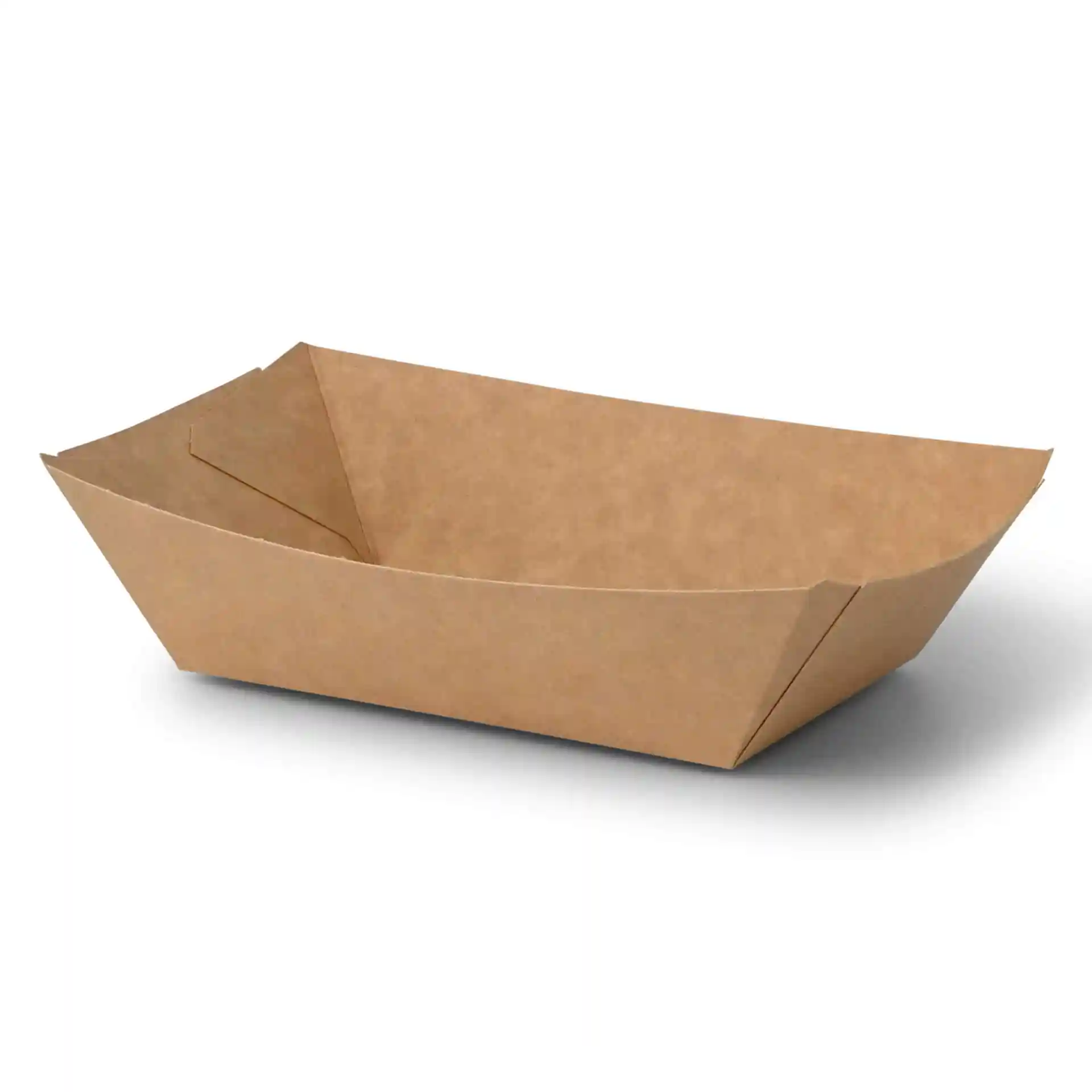 Bol en carton rectangulaire marron, 21,5 x 16 x 5 cm, avec une profondeur de 5 cm.