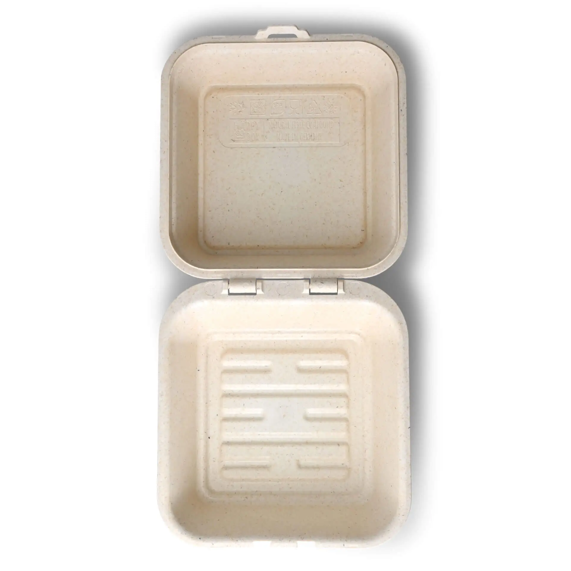 Boîtes à burger réutilisable "merways Box" 16 x 15 x 8,5 cm, cajou / blanc crème Boîtes à burger réutilisable "merways Box" 16 x 15 x 8,5 cm, cajou / blanc crème