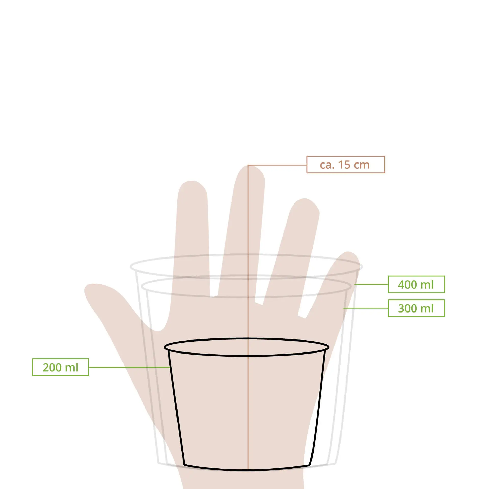 Pot à soupe à emporter en carton (Premium) 200 ml / 8 oz, Ø 90 mm, brun, revêtement biologique