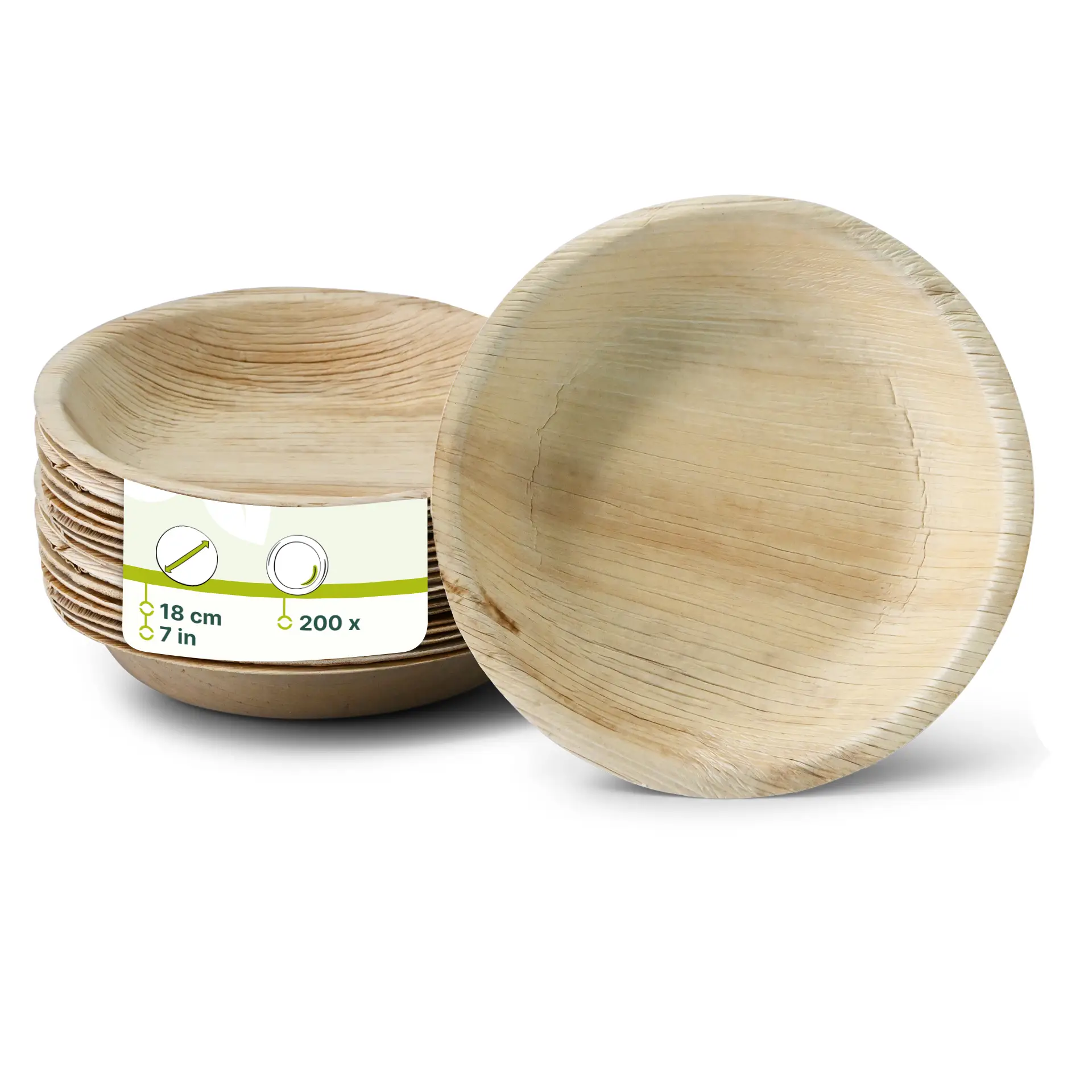 Assiette en feuille de palmier "Palmware®" Ø 18 cm Assiette en feuille de palmier "Palmware®" Ø 18 cm