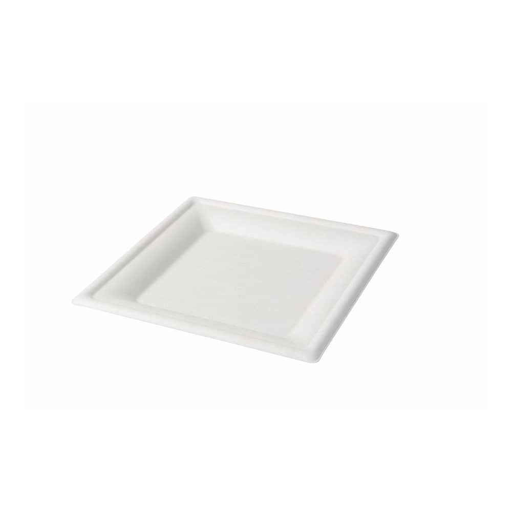 Zuckerrohr-Teller 20 x 20 cm, quadratisch