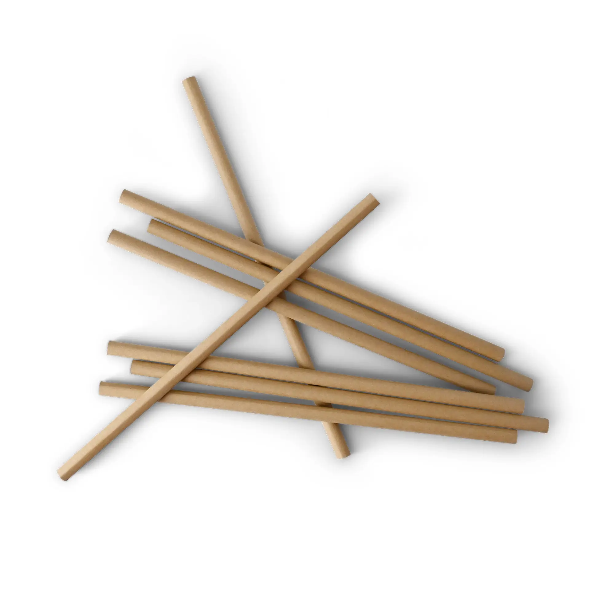Paille Jumbo en papier 23 cm, Ø 8 mm, brun, roulé verticalement