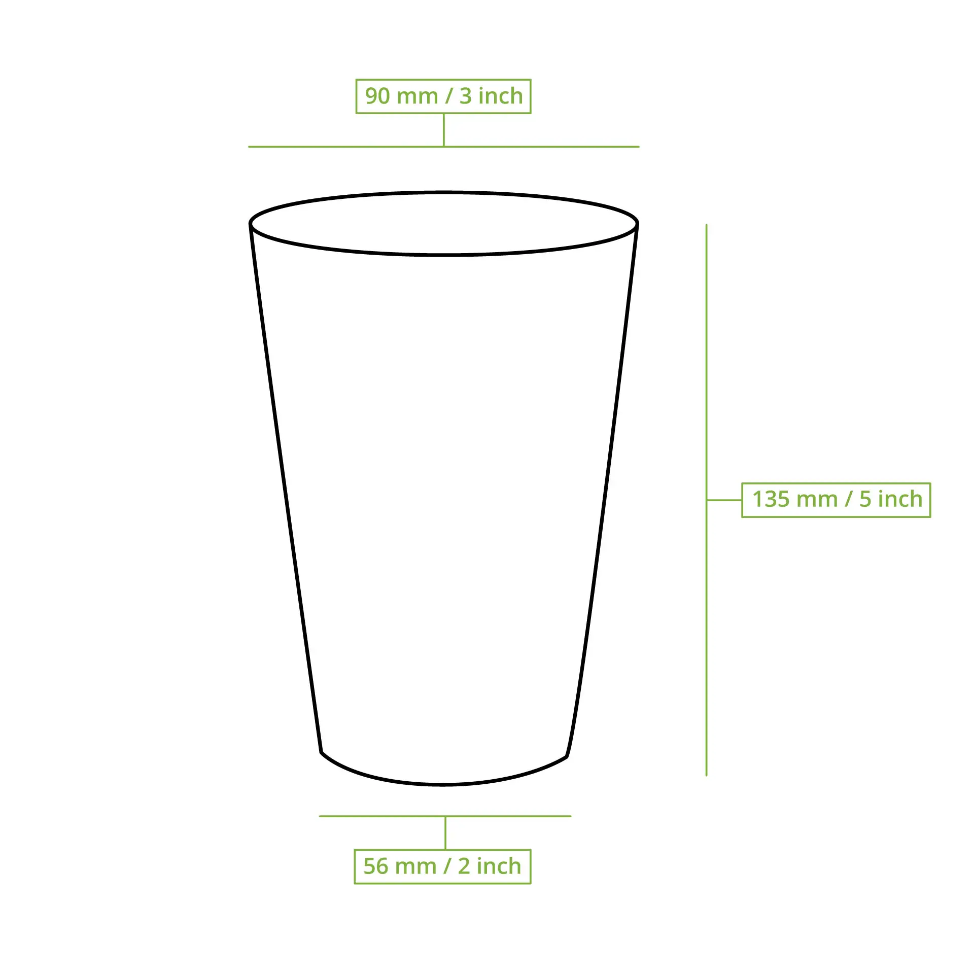 Gobelet en carton 400 ml / 16 oz, Ø 90 mm, simple paroi, brun, revêtu de PLA