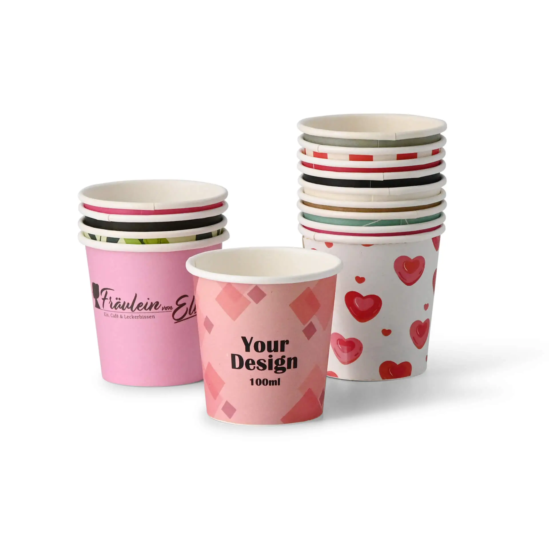 Gobelets personnalisés, paroi simple, 100 ml / 4 oz, blanc, PLA