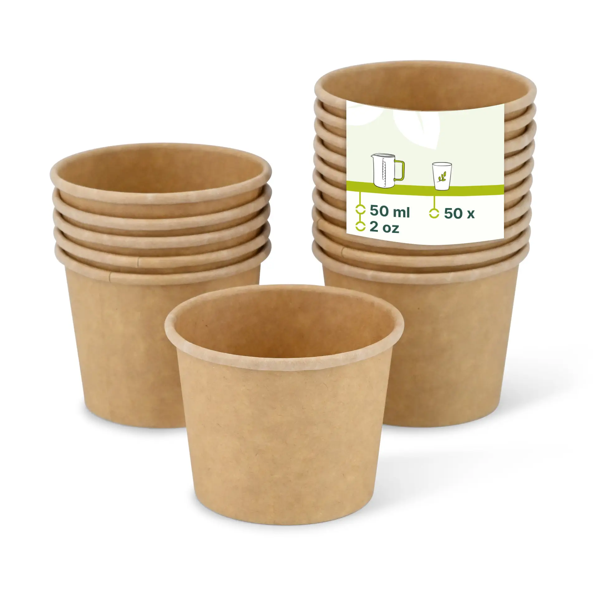 Pot à sauce en carton (revêtement biologique) 50 ml, Ø 62 mm, non blanchi Pot à sauce en carton (revêtement biologique) 50 ml, Ø 62 mm, non blanchi