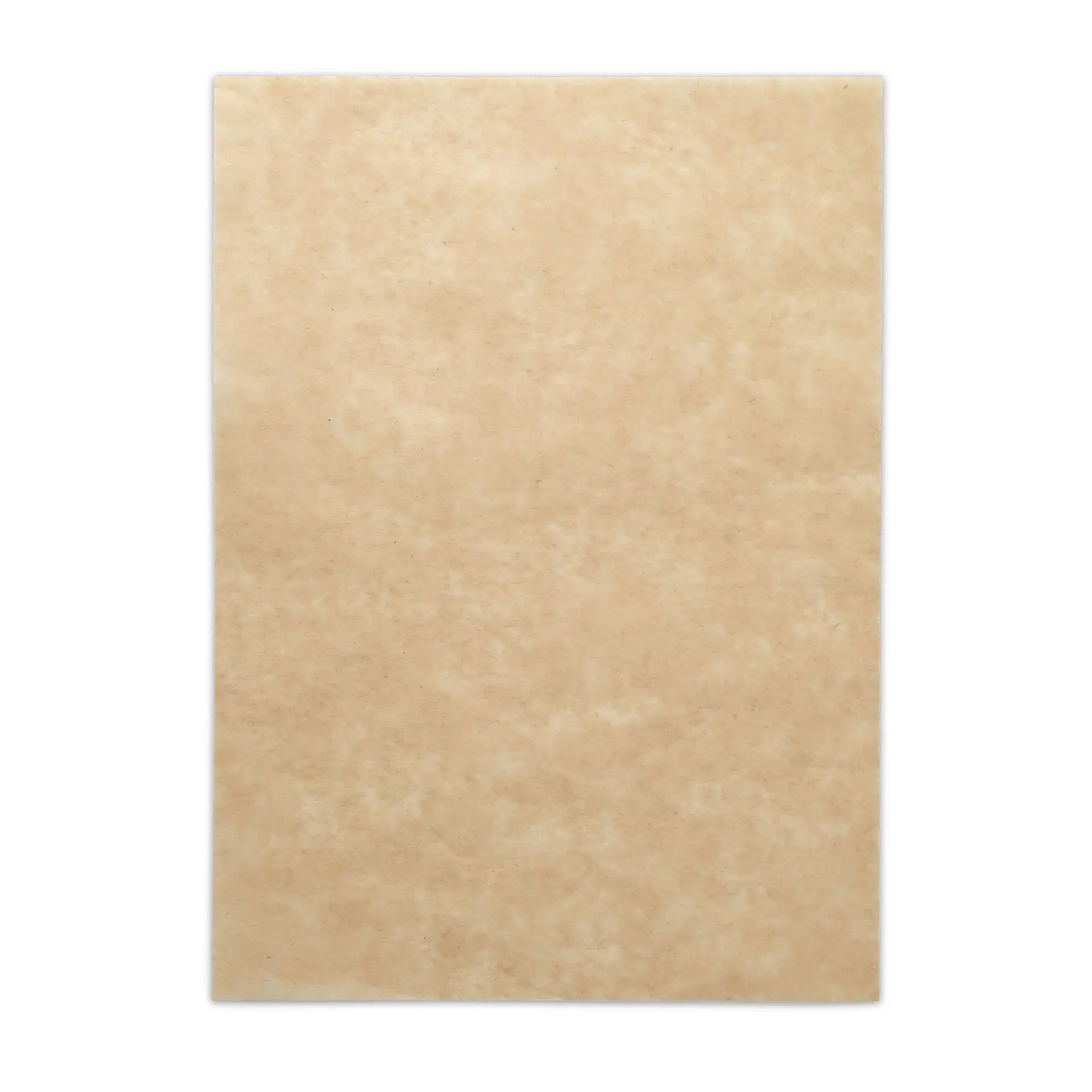 Papier d'emballage brun anti-graisse, découpé, mesurant 18 x 25 cm, adapté aux aliments chauds, froids et gras.