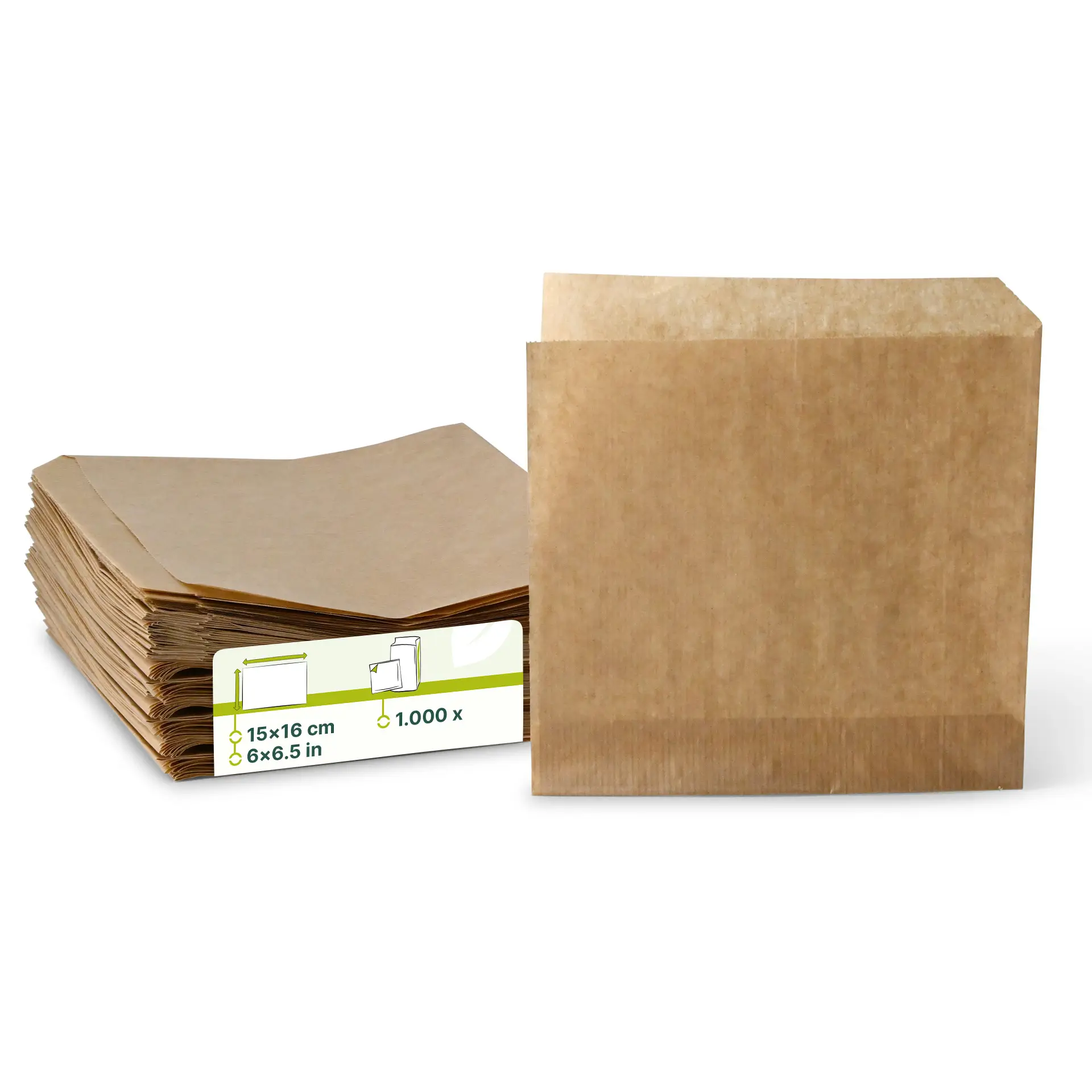 Sachet à kebab, brun, avec ouverture latérale, 15 x 16 cm, kraft Sachet à kebab, brun, avec ouverture latérale, 15 x 16 cm, kraft